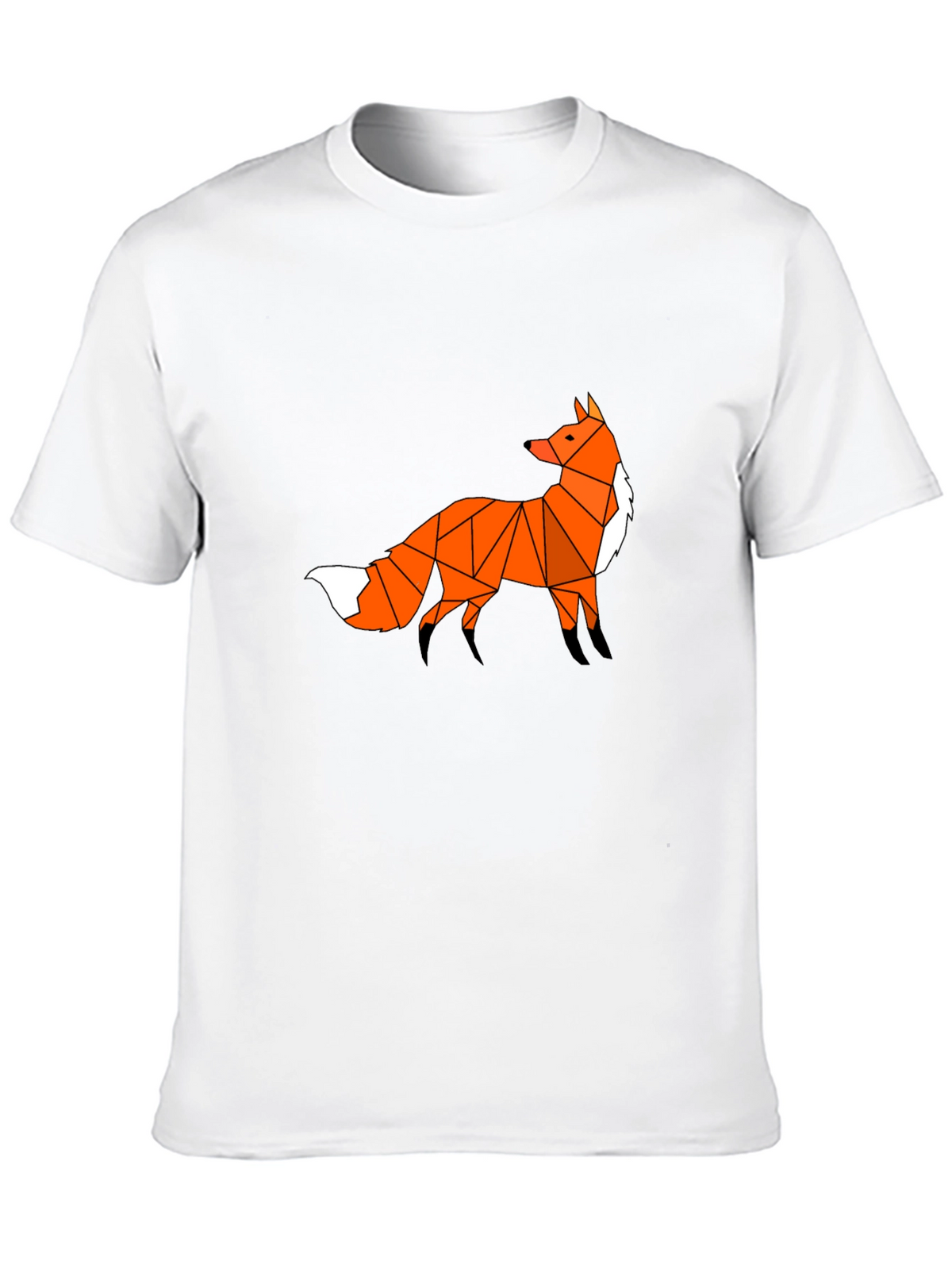 Geometric Fox Graphic Tee - Black
