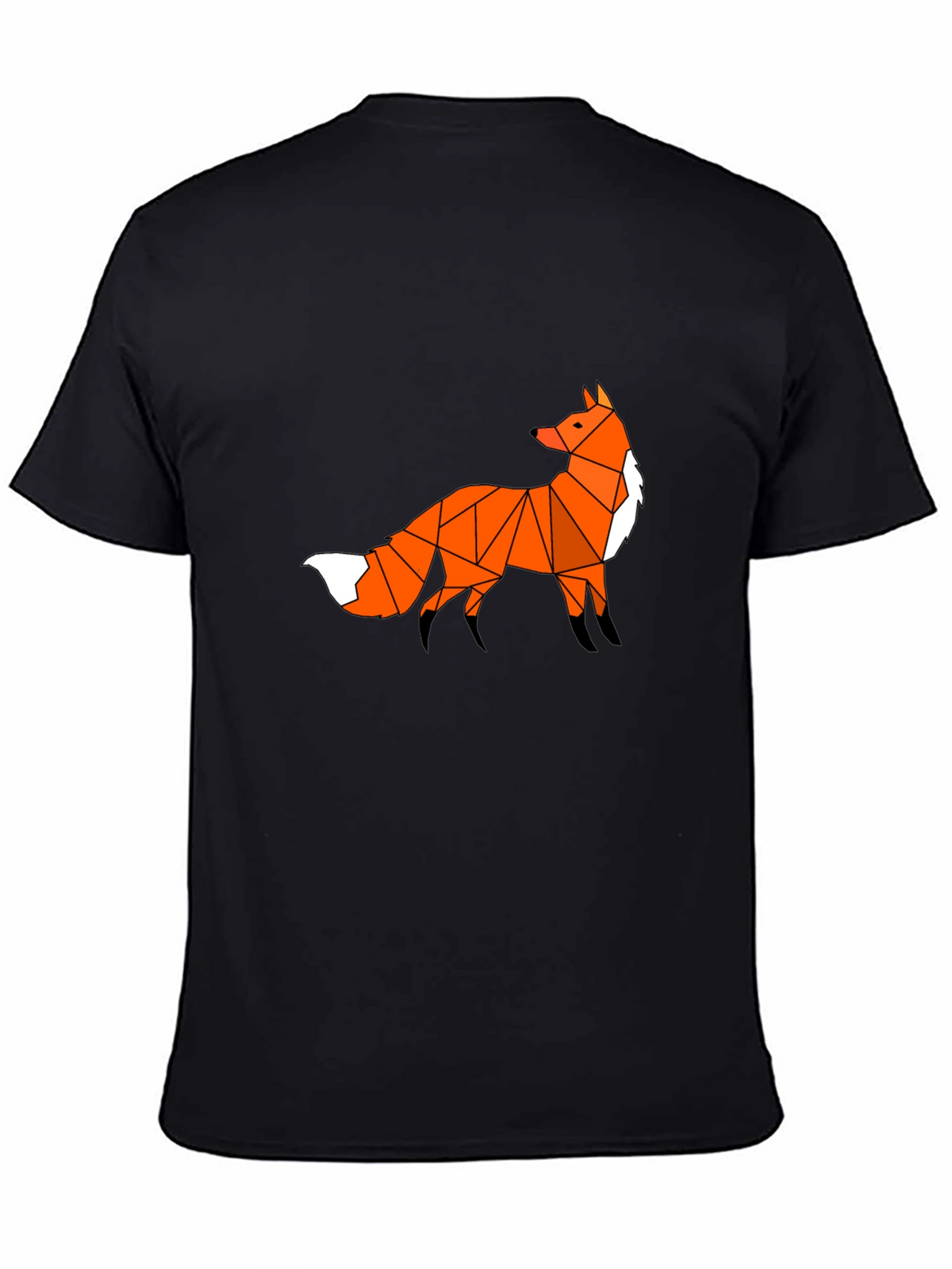Geometric Fox Graphic Tee - Black