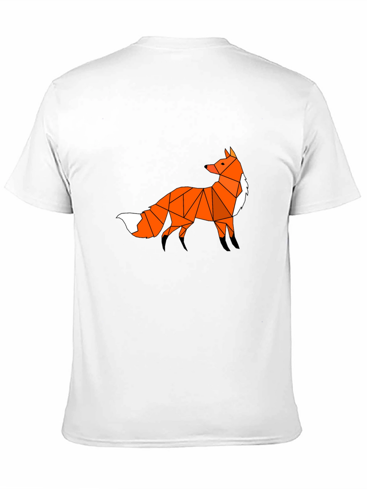 Geometric Fox Graphic Tee - Black