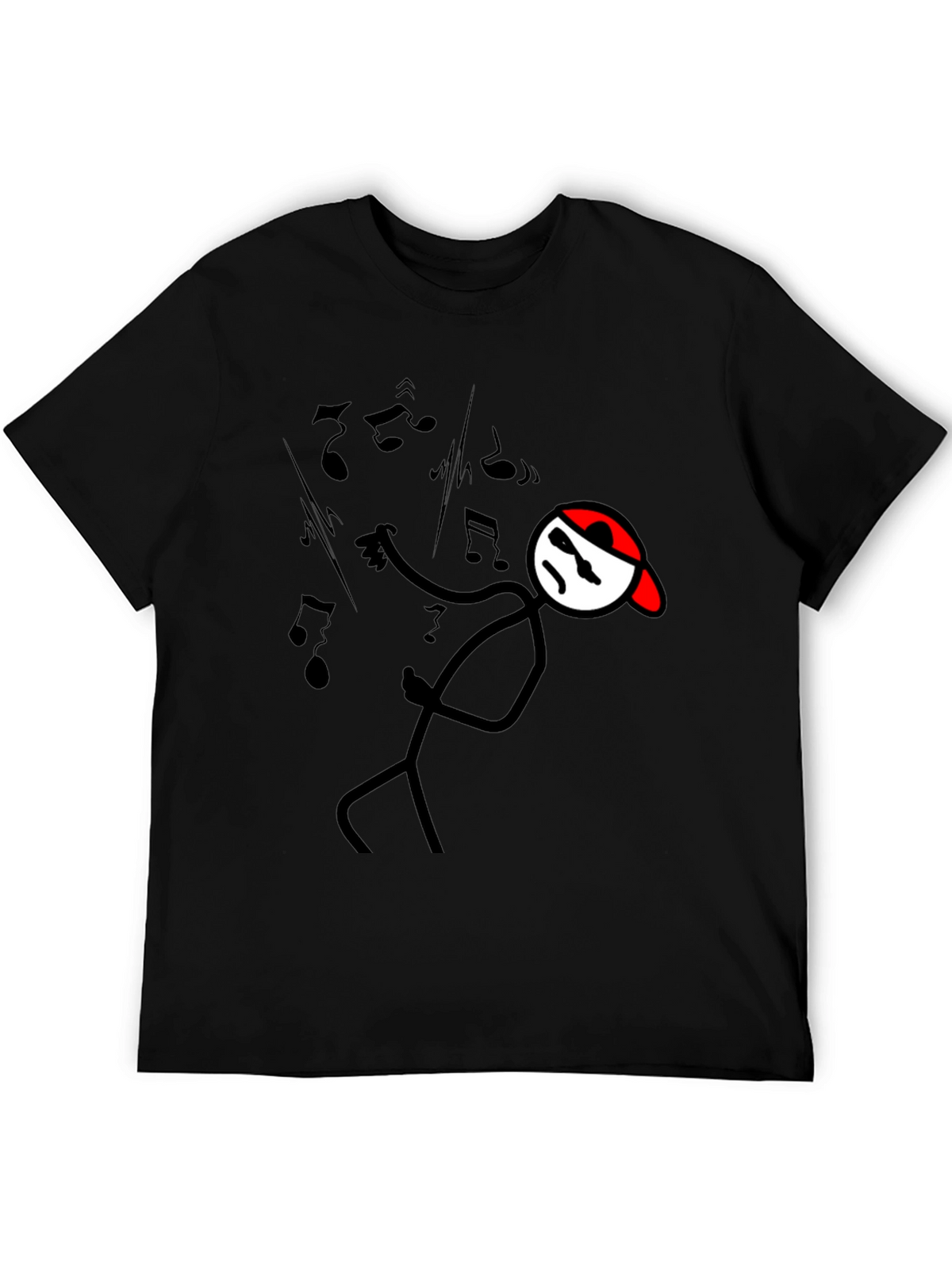 Cool Stick Figure Music Lover Tee