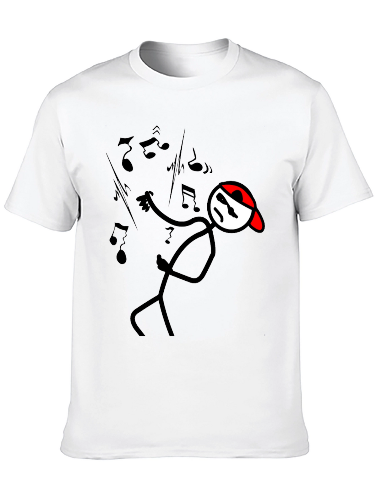 Cool Stick Figure Music Lover Tee
