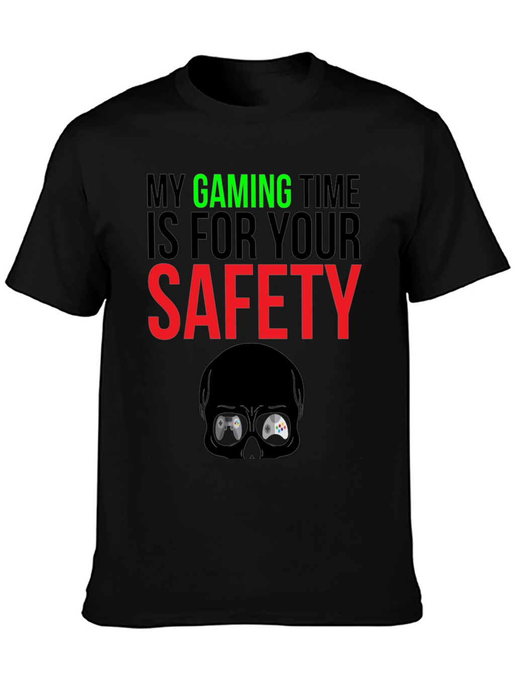 Gaming Time Safety Black T-Shirt
