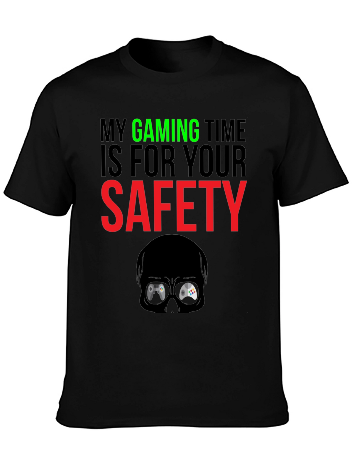 Gaming Time Safety Black T-Shirt