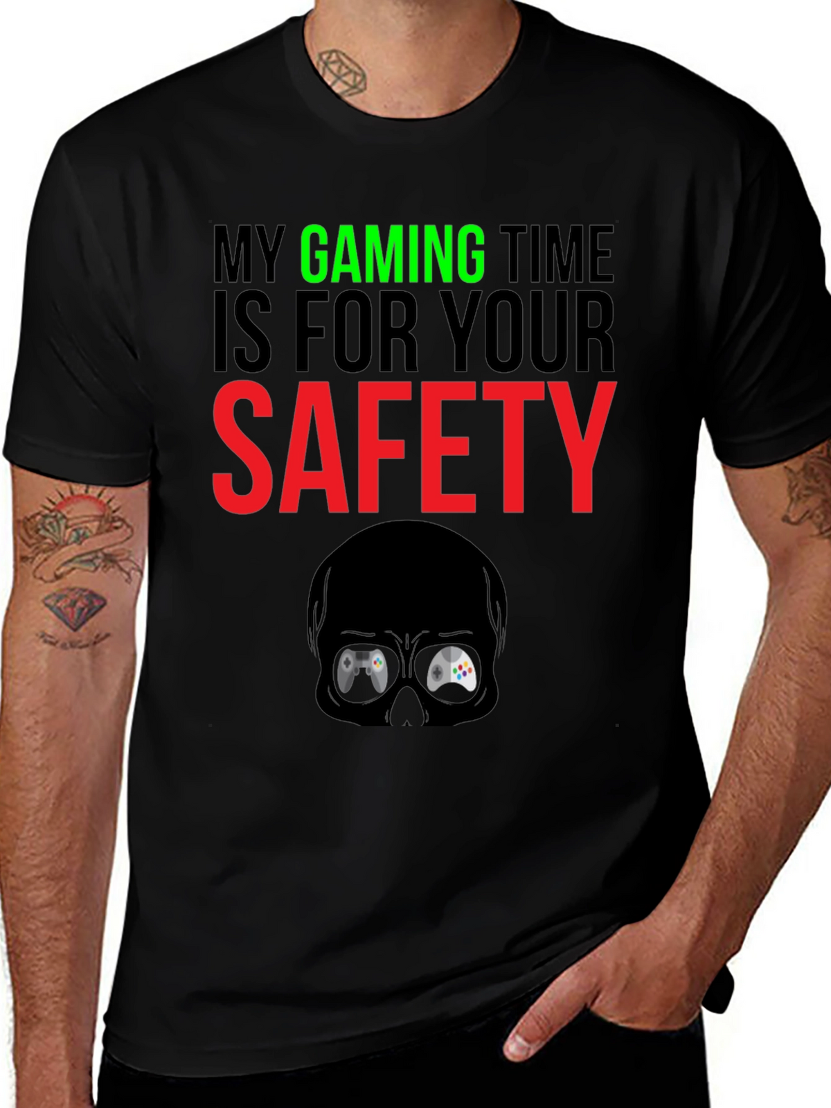 Gaming Time Safety Black T-Shirt