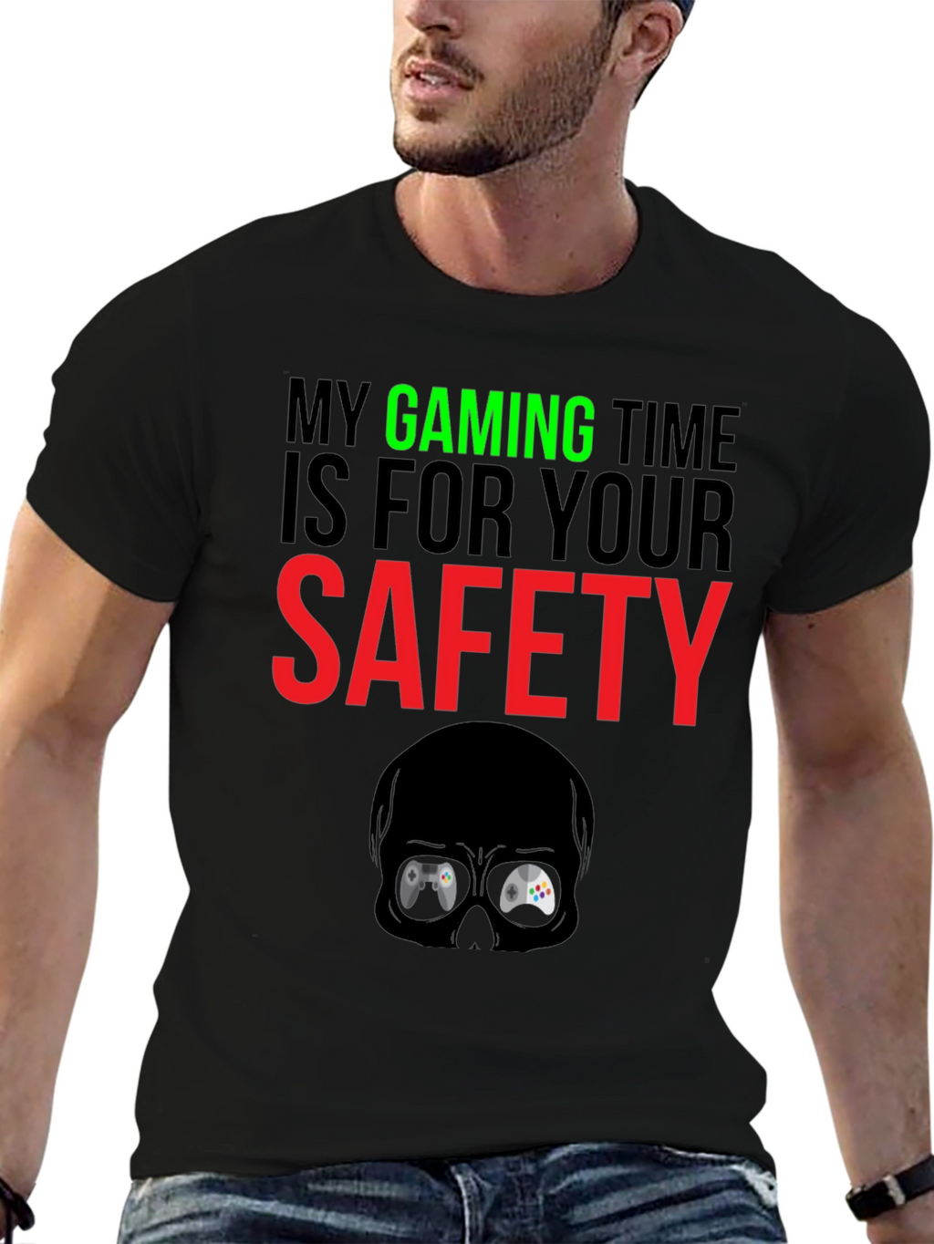 Gaming Time Safety Black T-Shirt