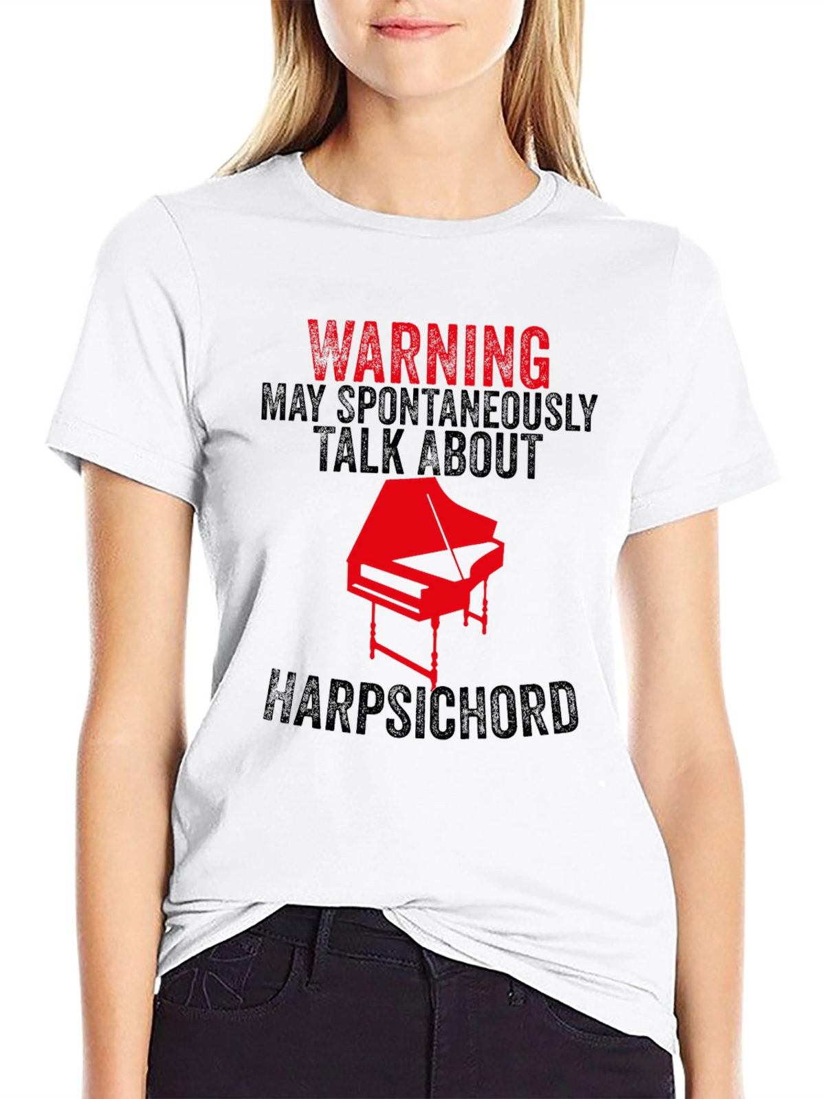 Warning Harpsichord T-Shirt - Musician Novelty Tee