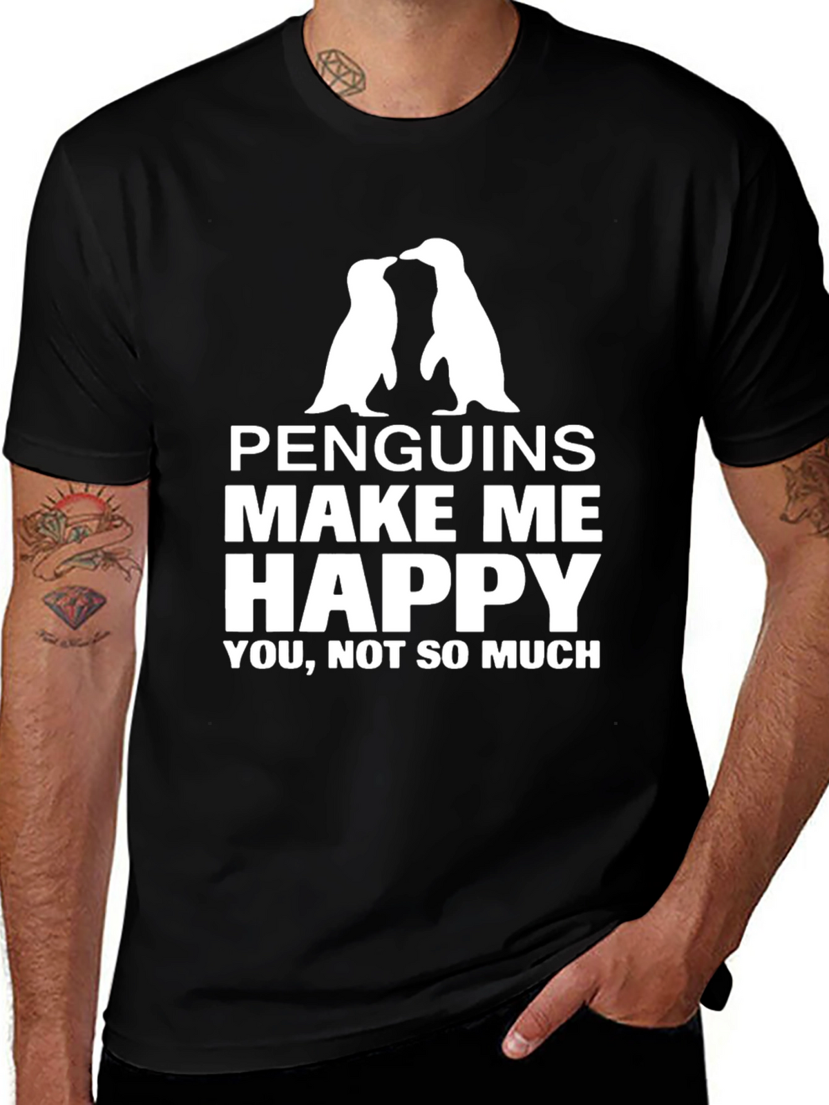 Penguin Lover T-Shirt: Penguins Make Me Happy Graphic Tee