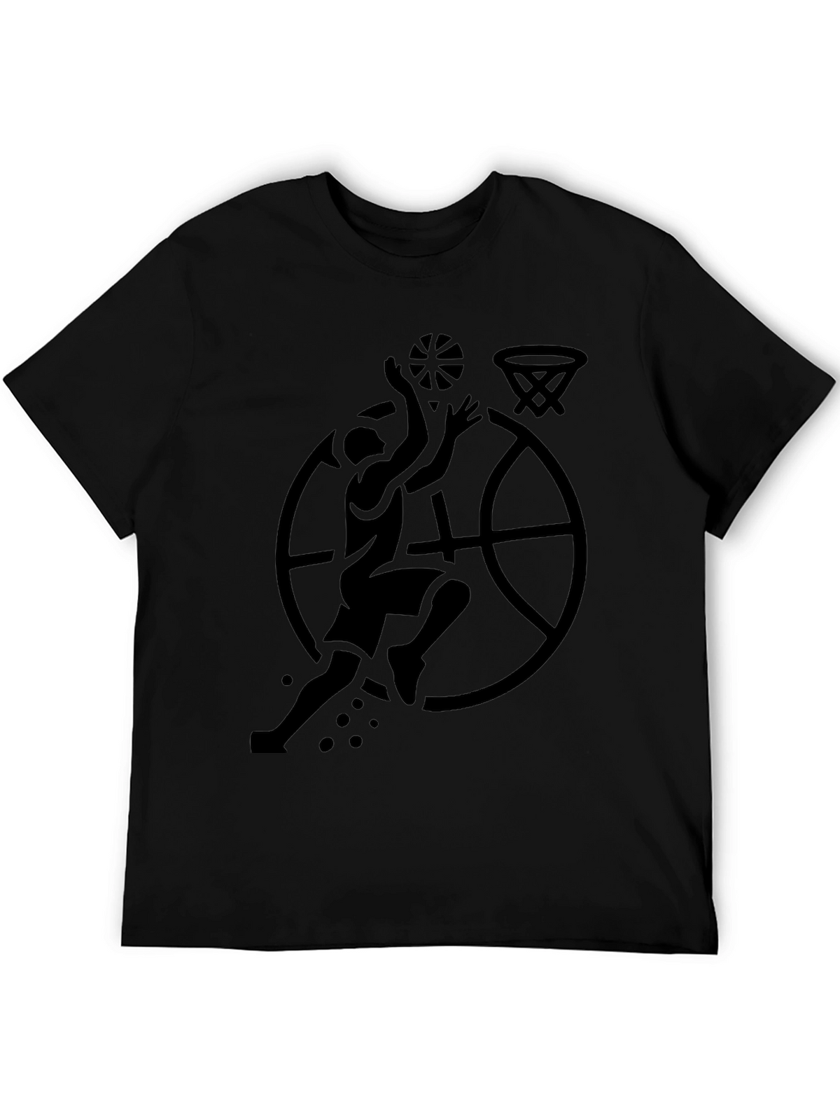 Black Basketball Graphic Tee for Men