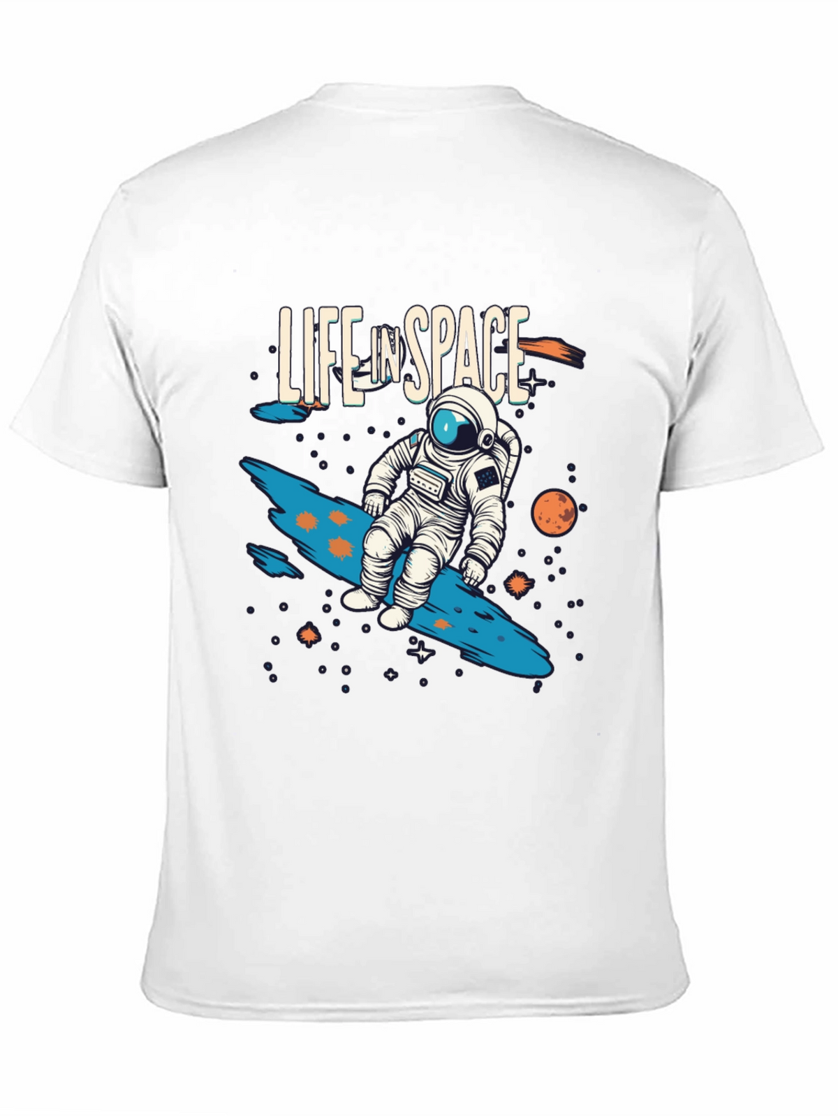 Life In Space Graphic Tee - Black Casual T-Shirt