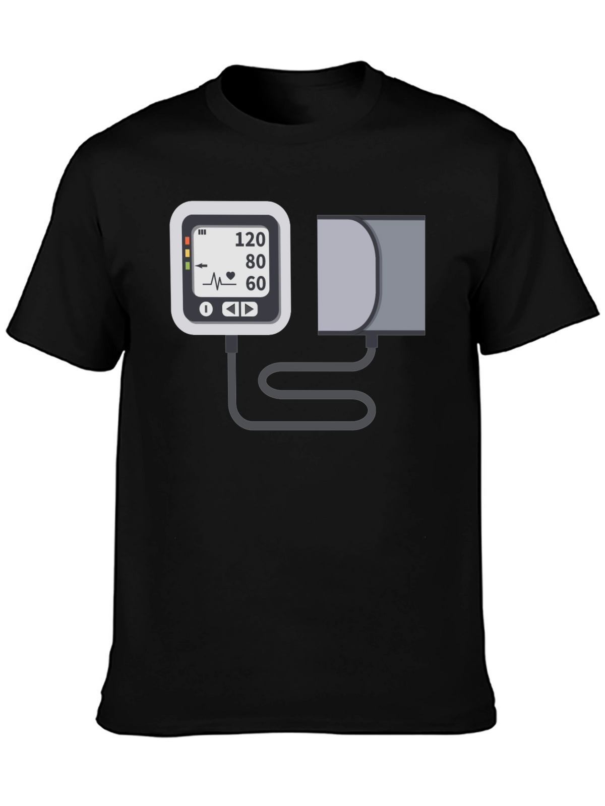 Blood Pressure Monitor Graphic Tee - Black