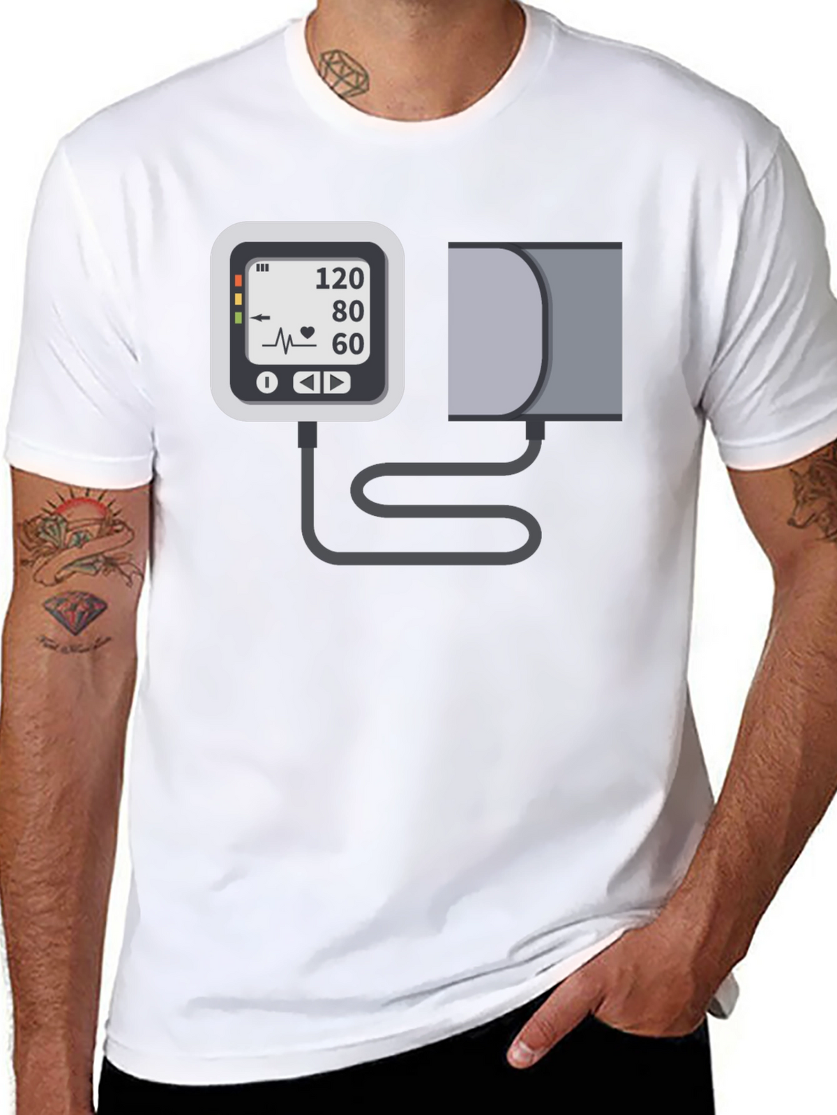 Blood Pressure Monitor Graphic Tee - Black