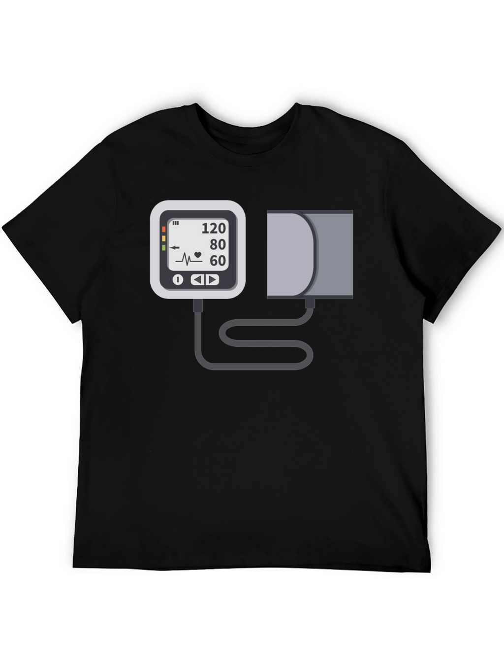 Blood Pressure Monitor Graphic Tee - Black