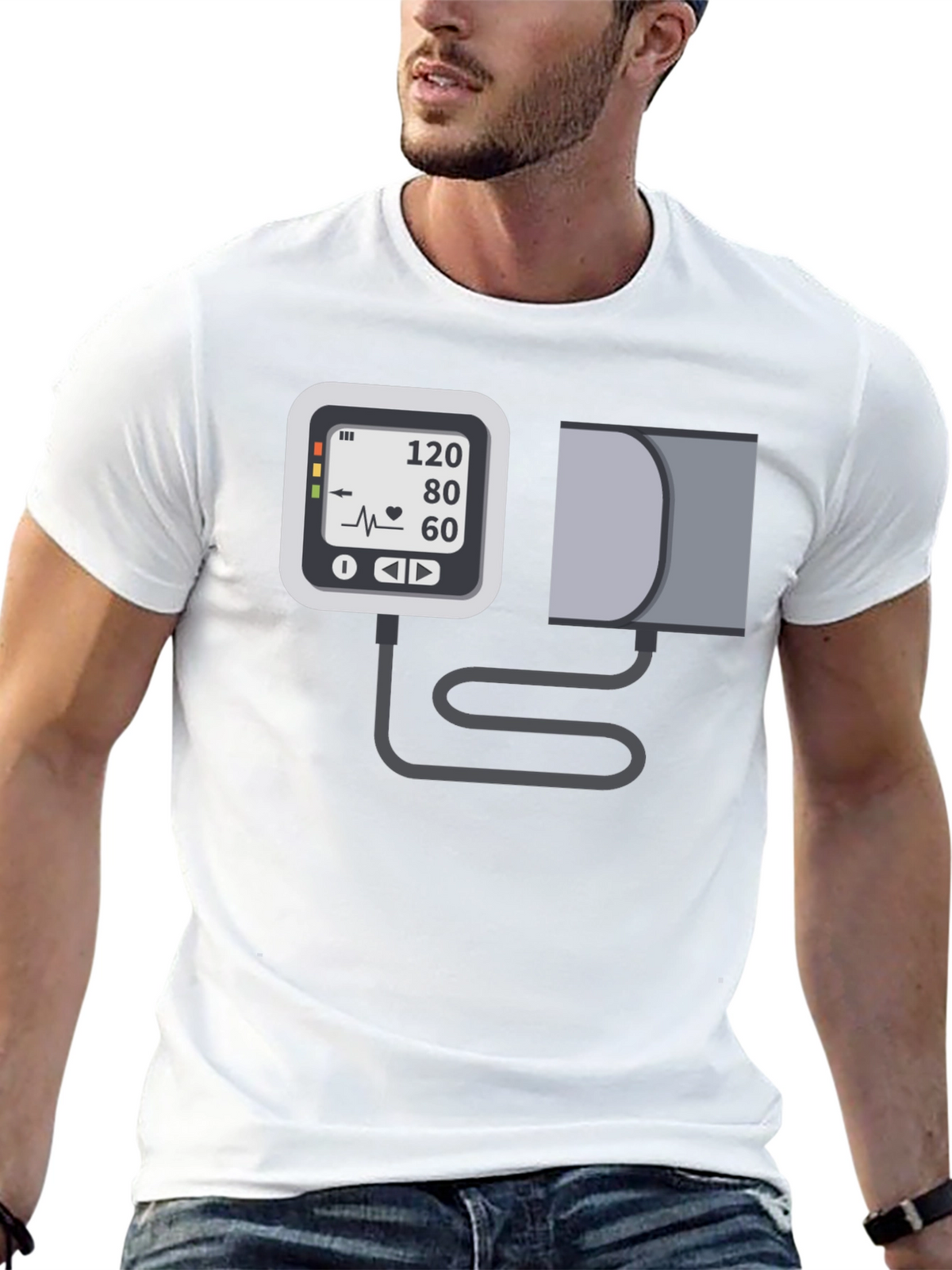 Blood Pressure Monitor Graphic Tee - Black