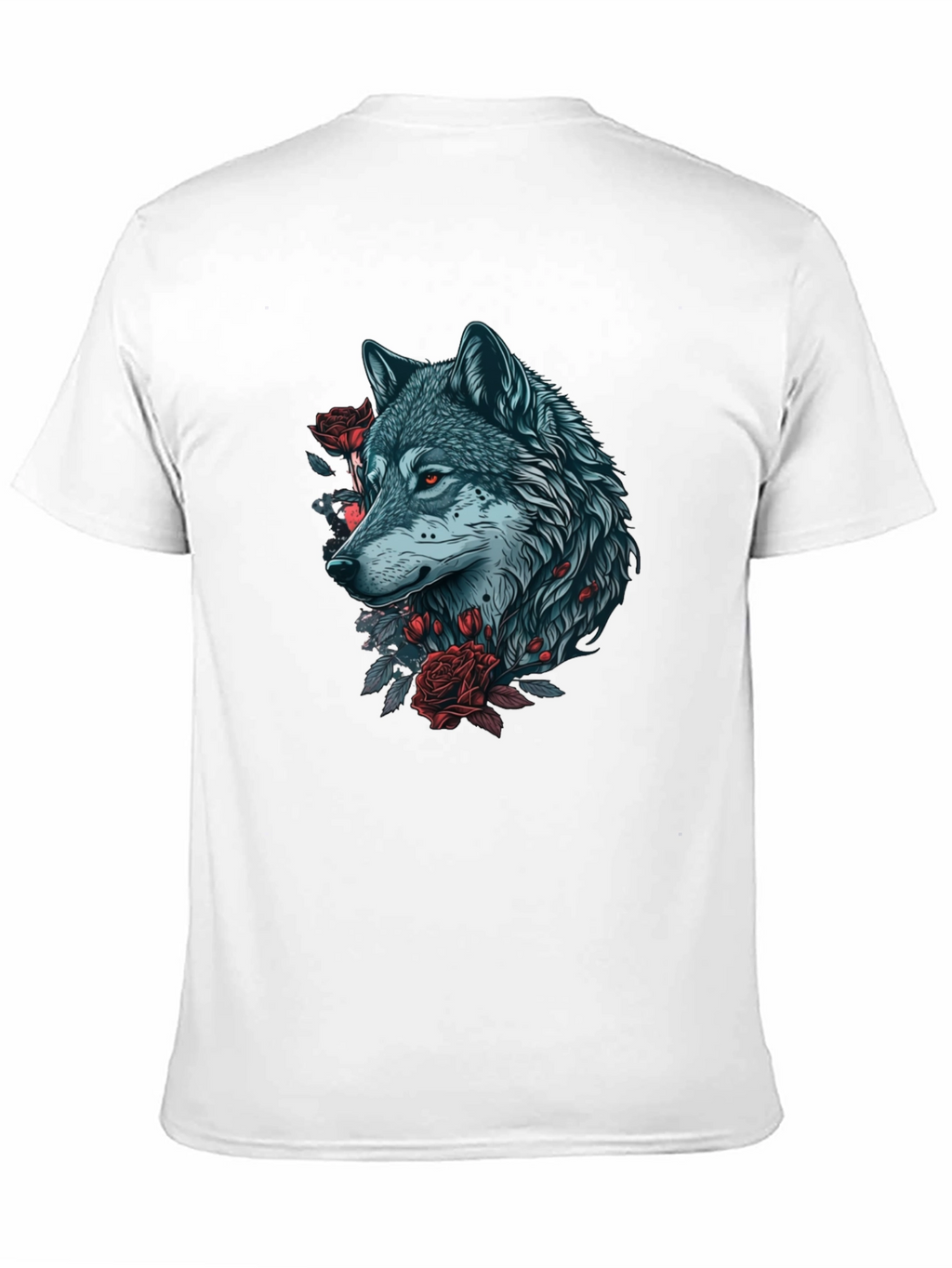 Wolf & Roses Graphic T-Shirt - Unique Design