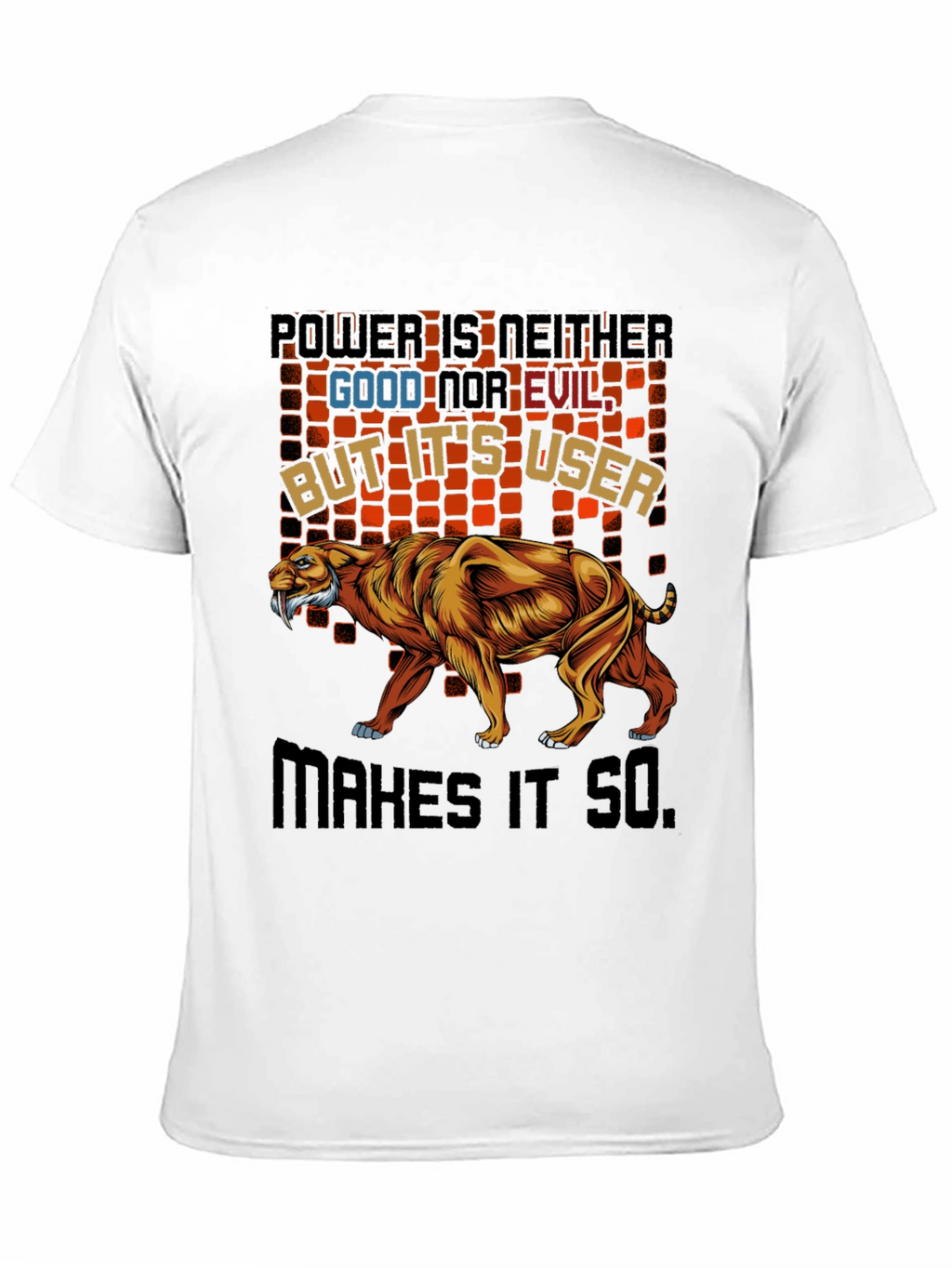 Power T-Shirt Featuring Saber-Tooth Tiger Graphic