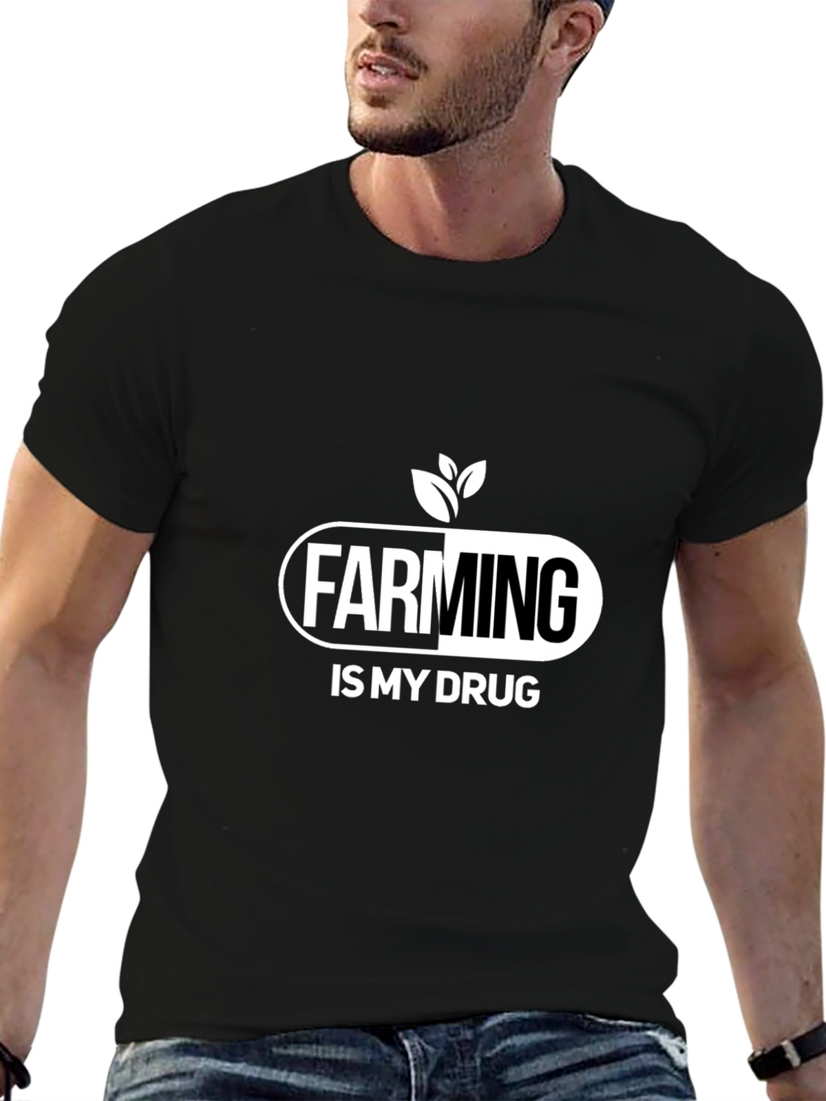 Farming is My Drug T-Shirt - Black Cotton