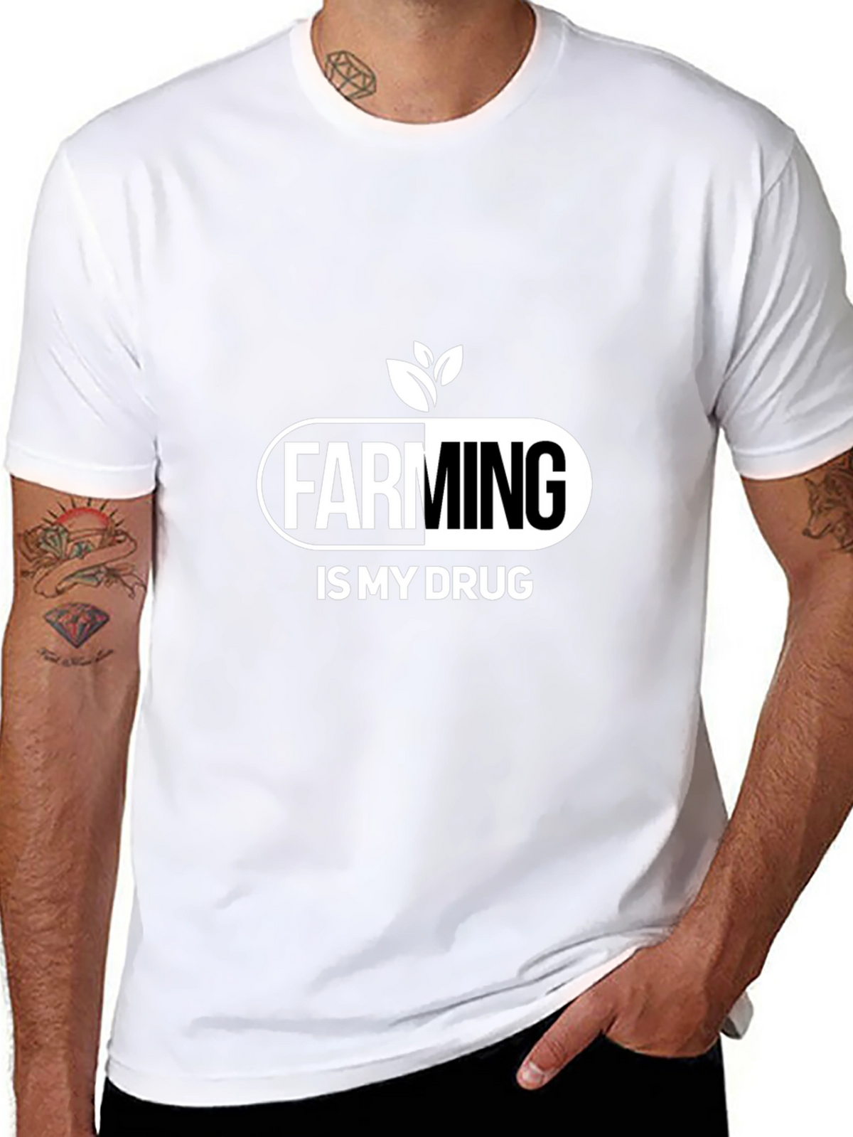 Farming is My Drug T-Shirt - Black Cotton