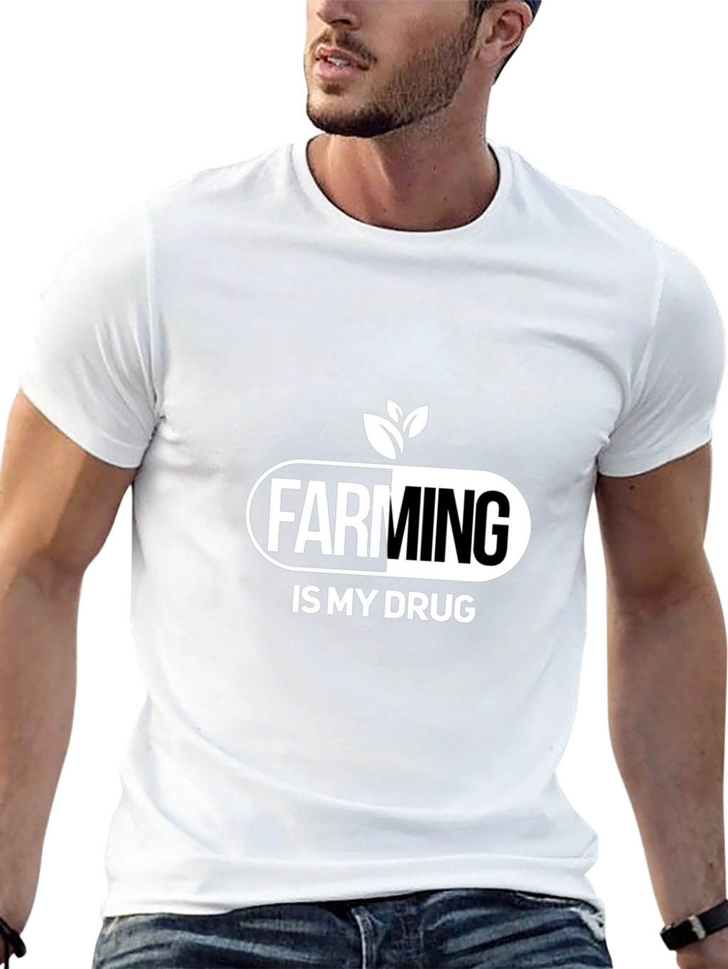 Farming is My Drug T-Shirt - Black Cotton