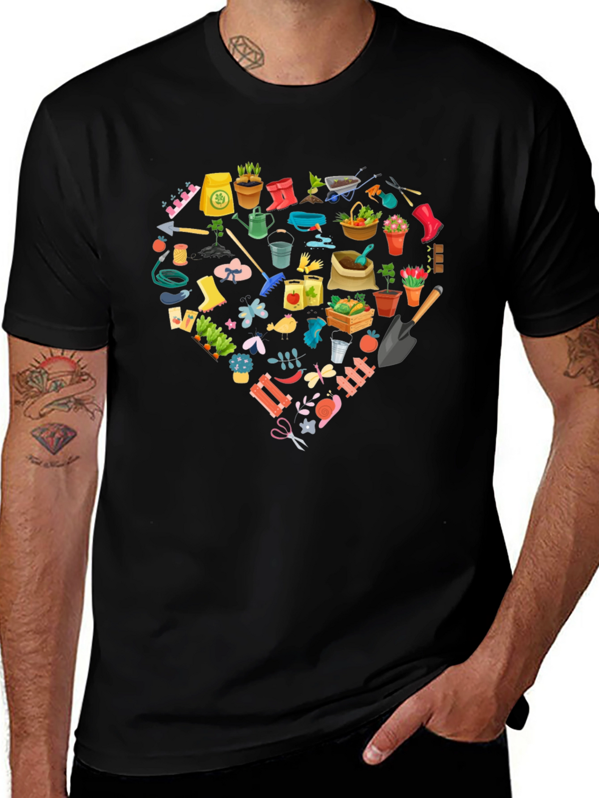 Gardening Lovers Black T-Shirt
