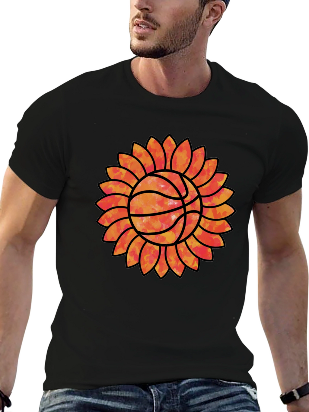 Sunflower Basketball Graphic Tee - Unique Sports Shirt