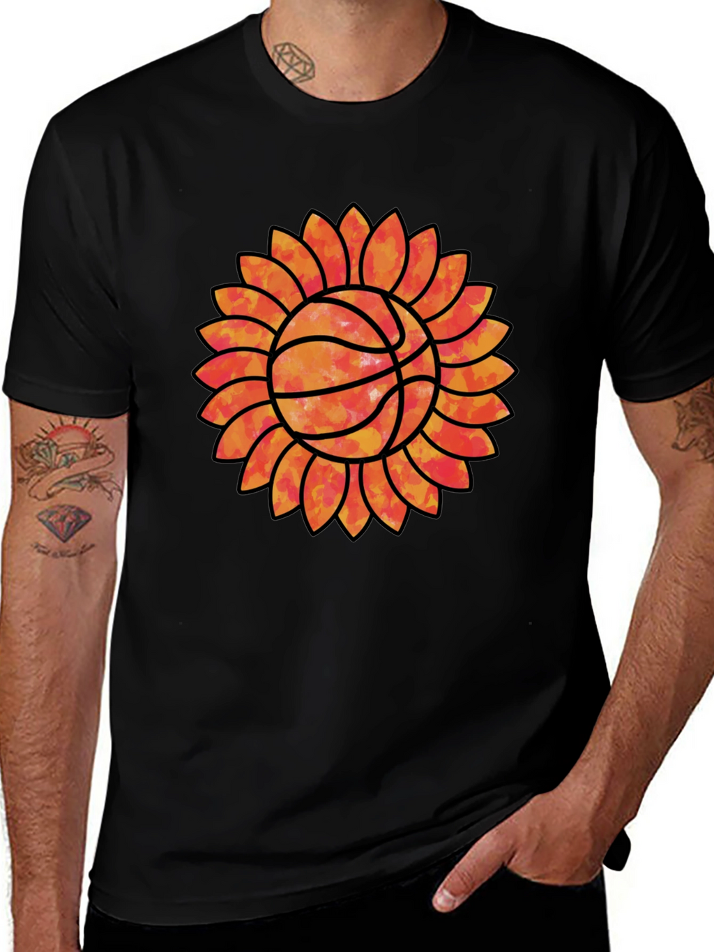 Sunflower Basketball Graphic Tee - Unique Sports Shirt