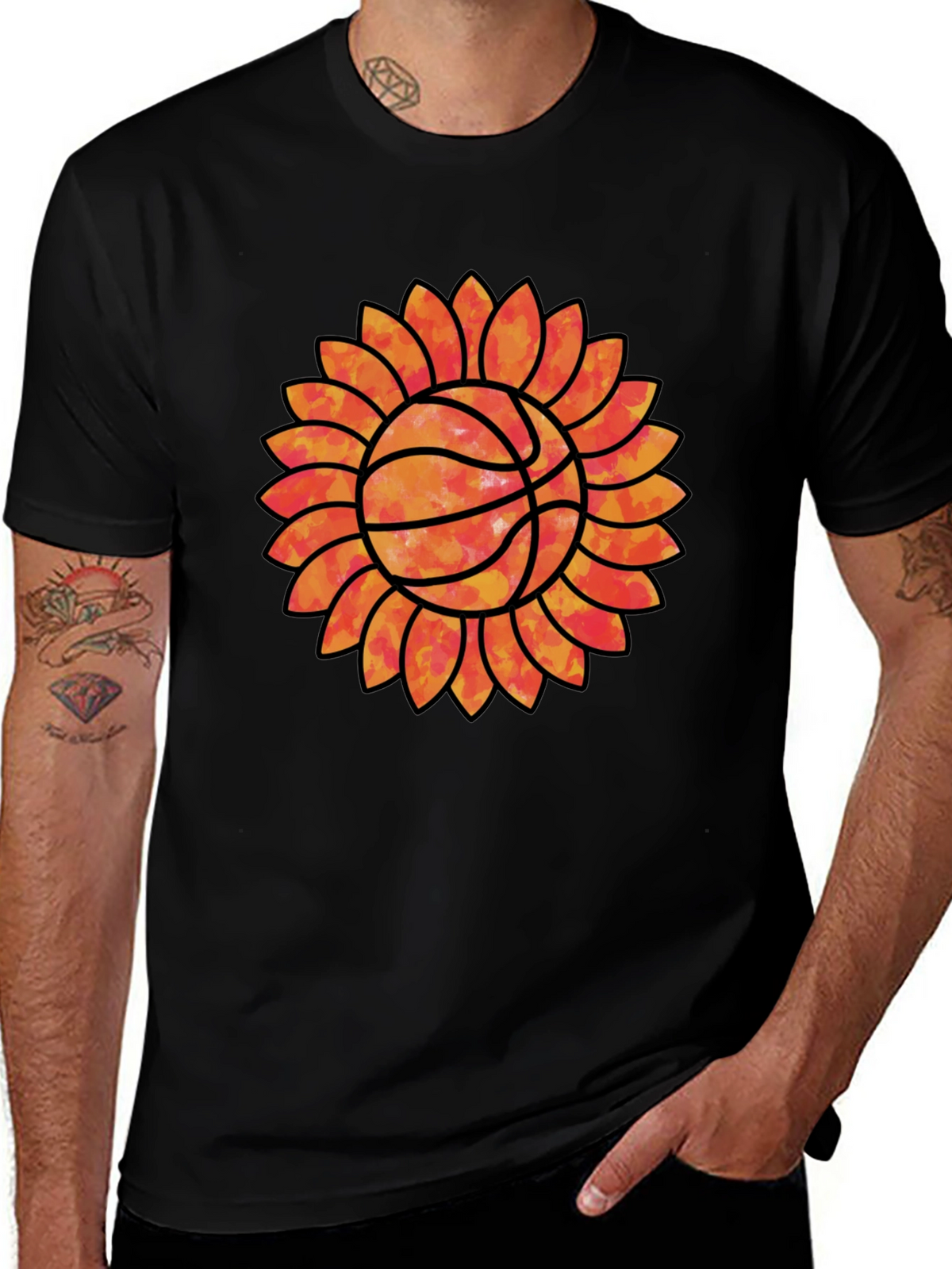 Sunflower Basketball Graphic Tee - Unique Sports Shirt