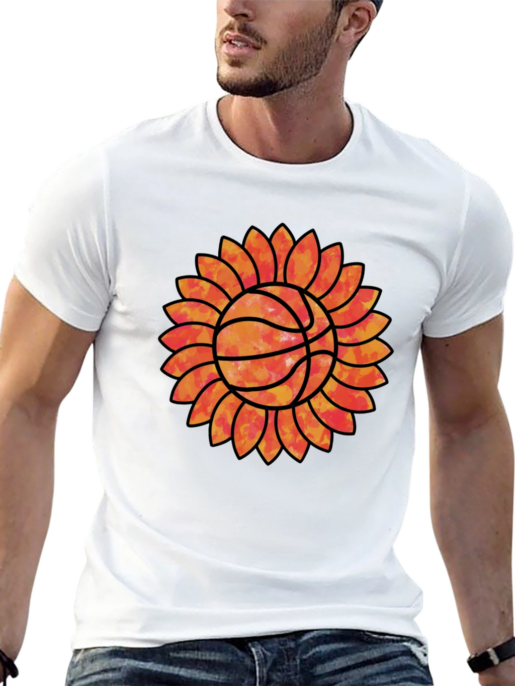 Sunflower Basketball Graphic Tee - Unique Sports Shirt