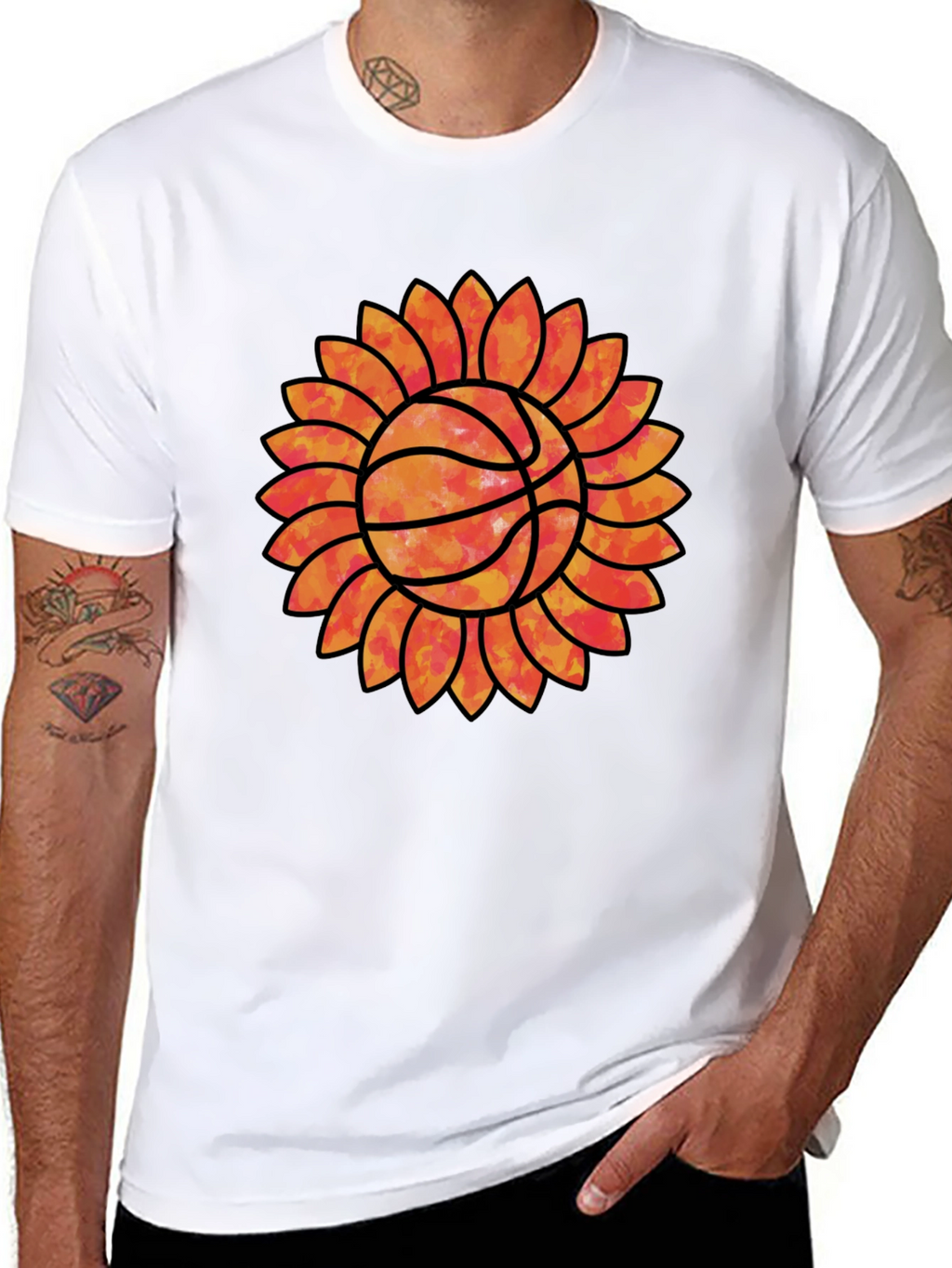 Sunflower Basketball Graphic Tee - Unique Sports Shirt