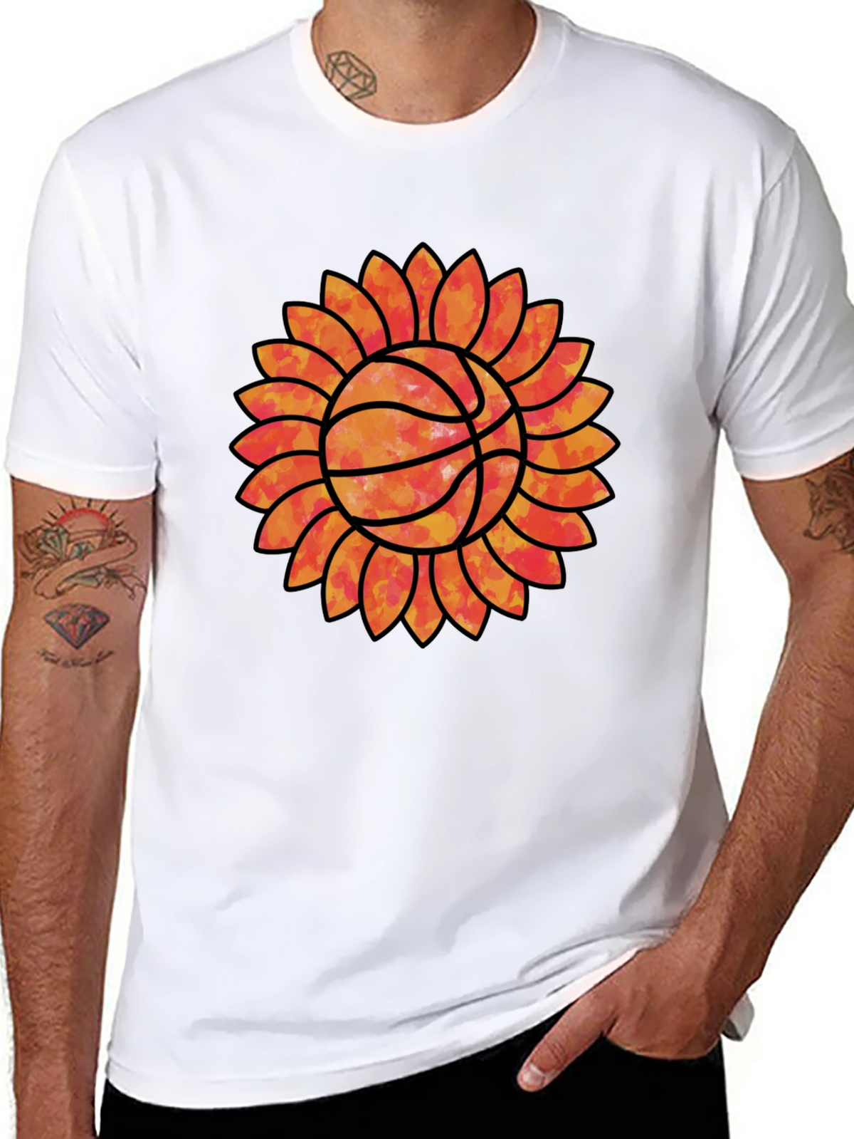 Sunflower Basketball Graphic Tee - Unique Sports Shirt