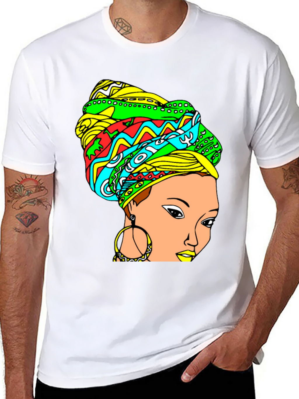 Vibrant Headwrap Graphic Tee