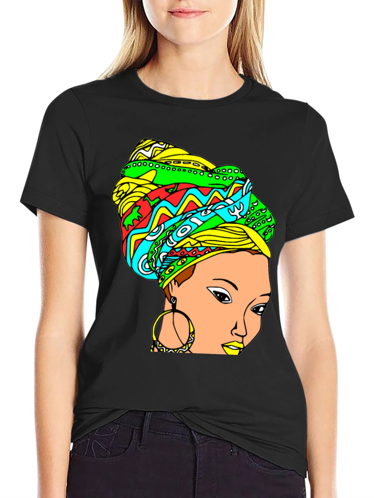 Vibrant Headwrap Graphic Tee