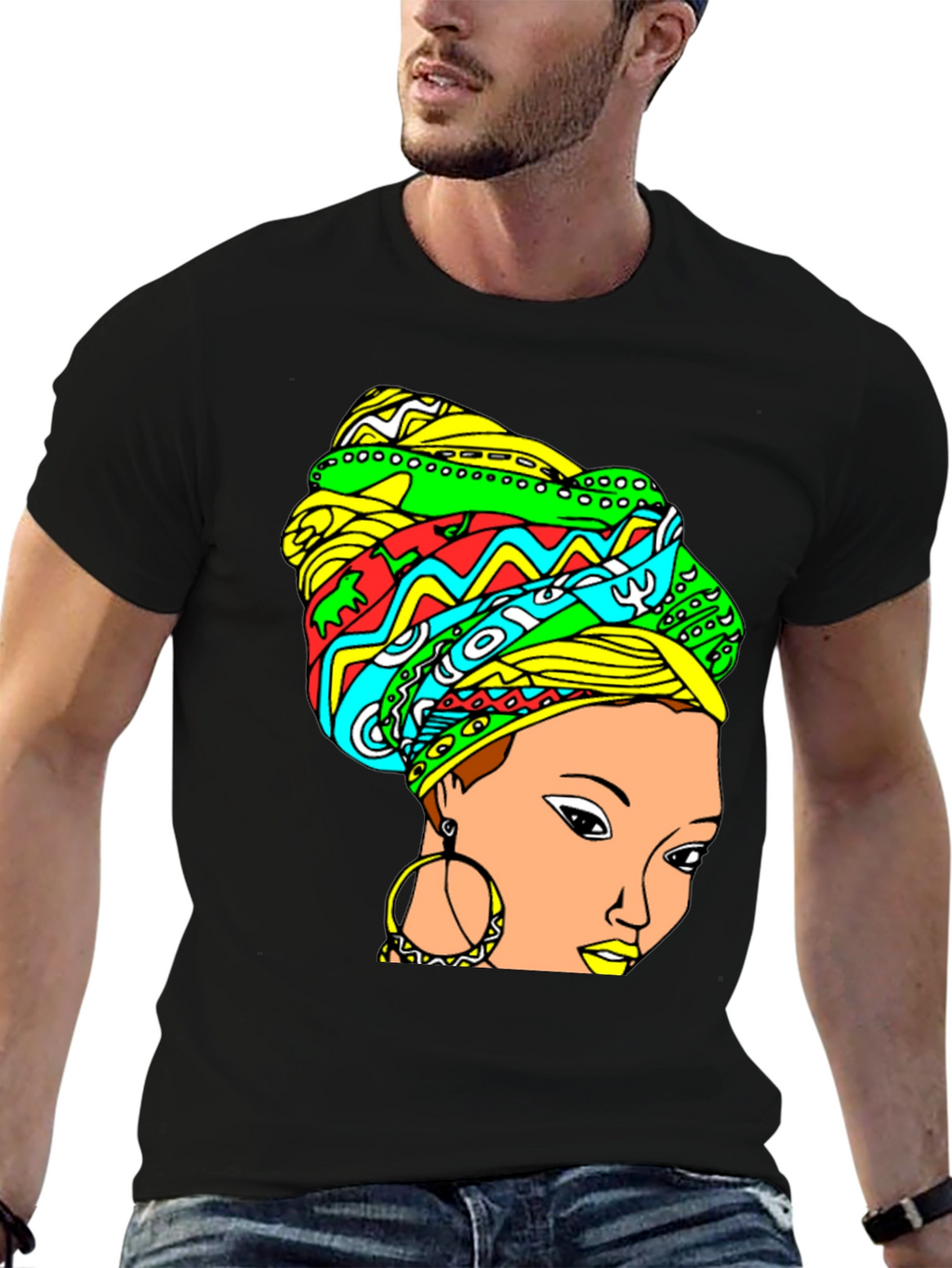 Vibrant Headwrap Graphic Tee