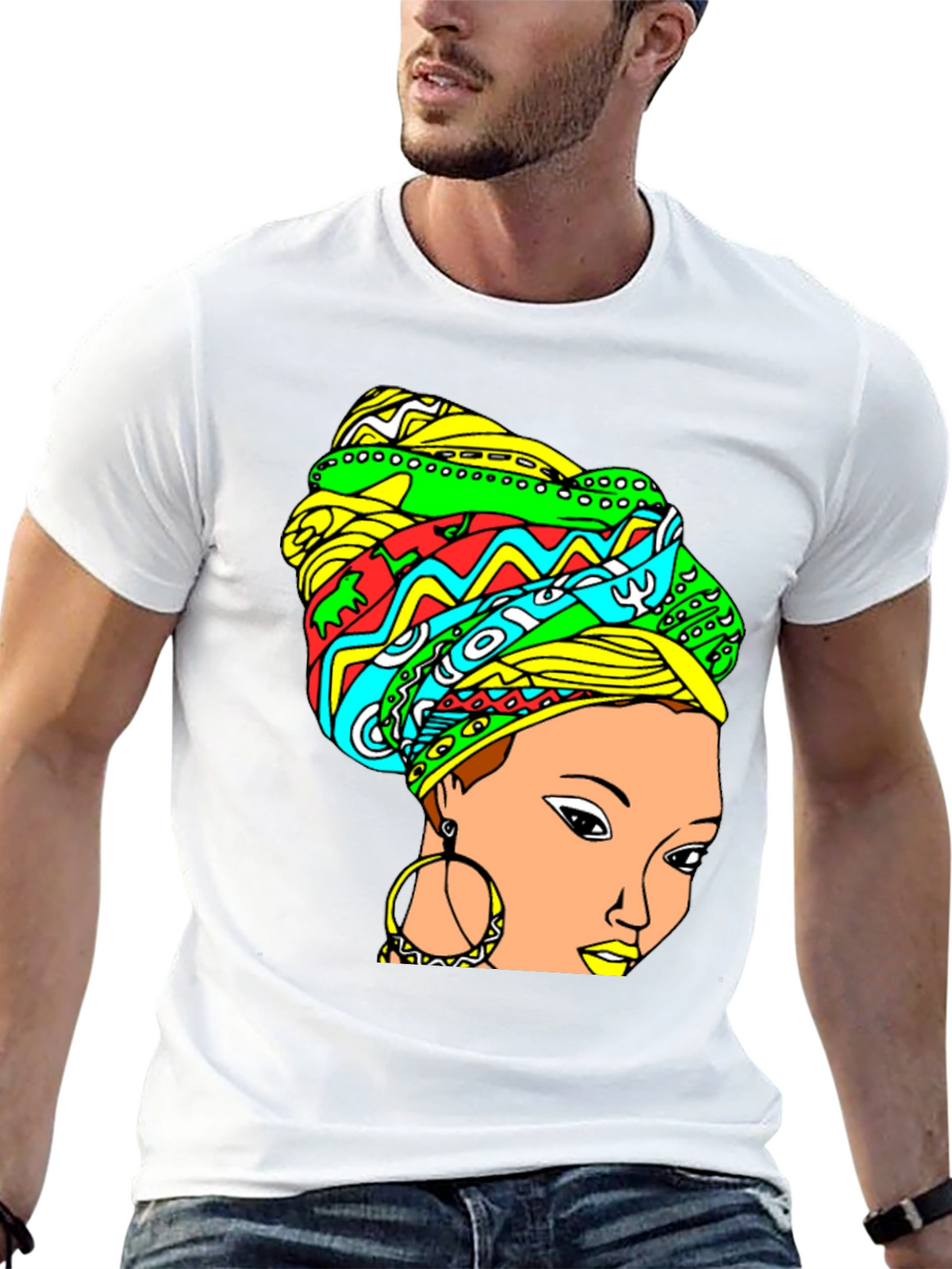 Vibrant Headwrap Graphic Tee