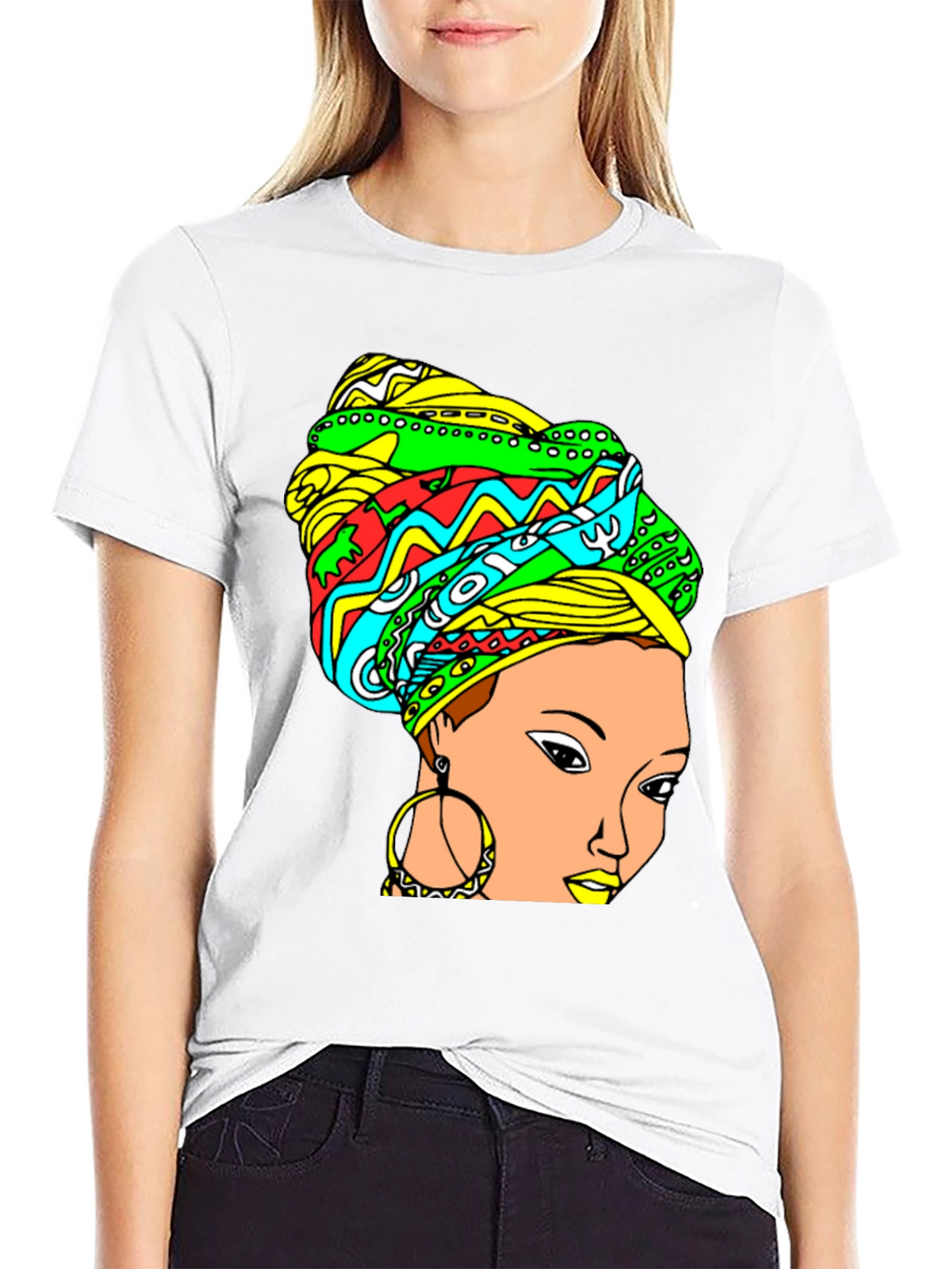 Vibrant Headwrap Graphic Tee