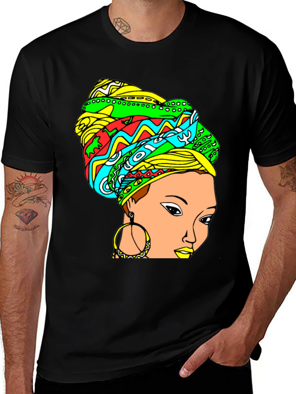 Vibrant Headwrap Graphic Tee
