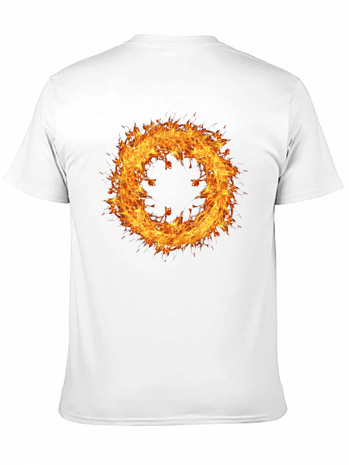 Fiery Ring Graphic Tee - Mens Black Cotton T-Shirt