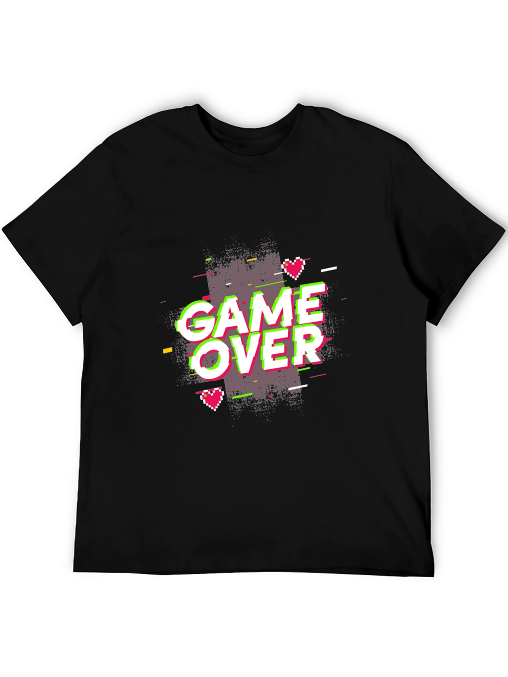 Game Over Graphic Print Tee - Black