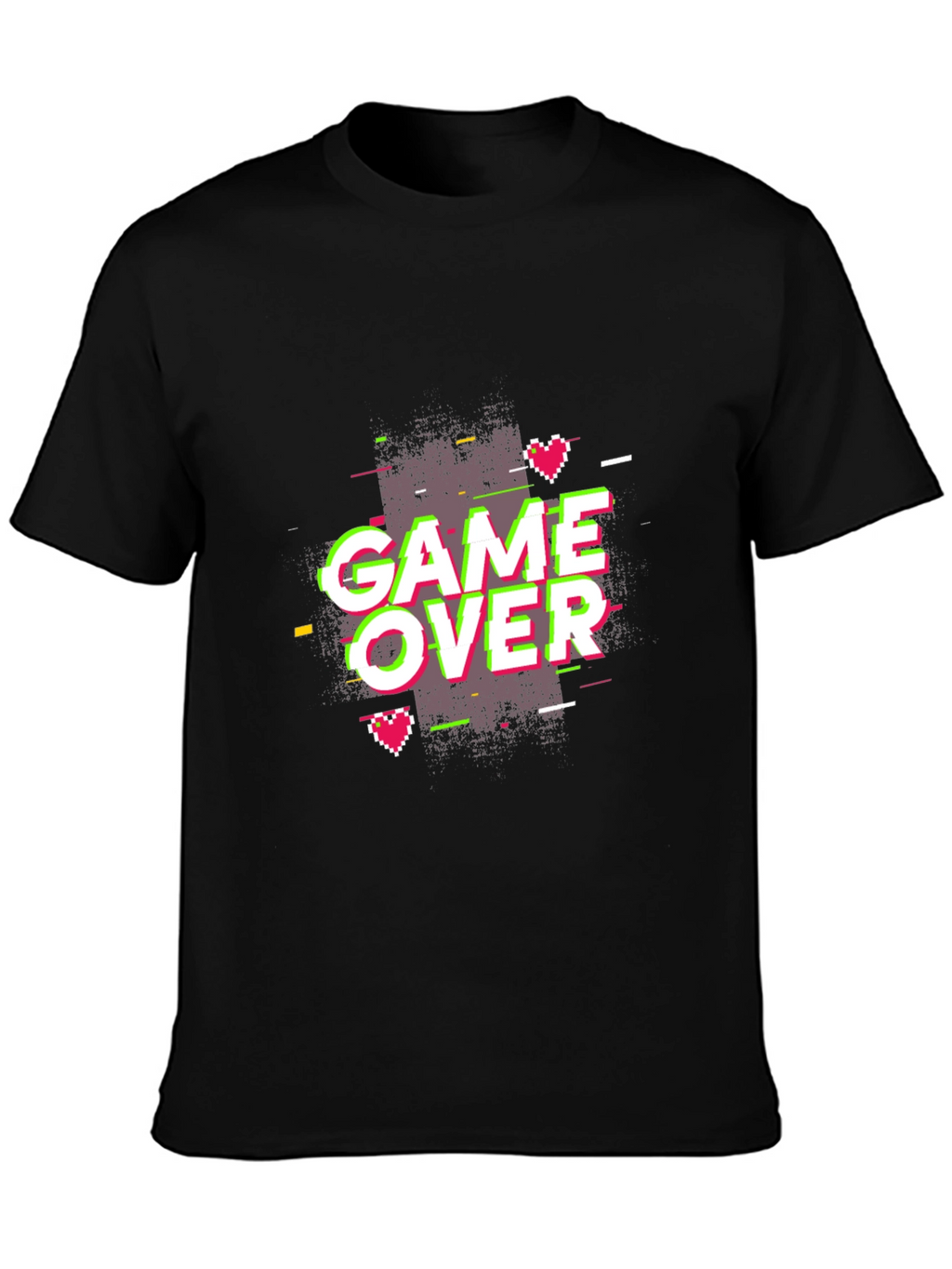 Game Over Graphic Print Tee - Black