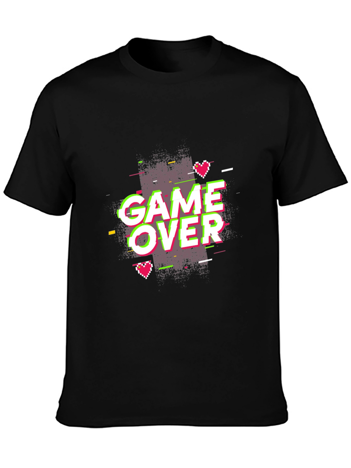 Game Over Graphic Print Tee - Black