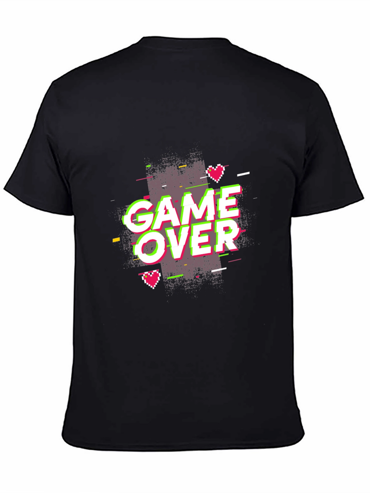 Game Over Graphic Print Tee - Black