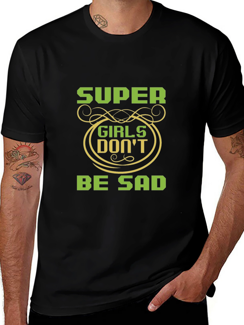 Super Girls Dont Be Sad Black T-Shirt