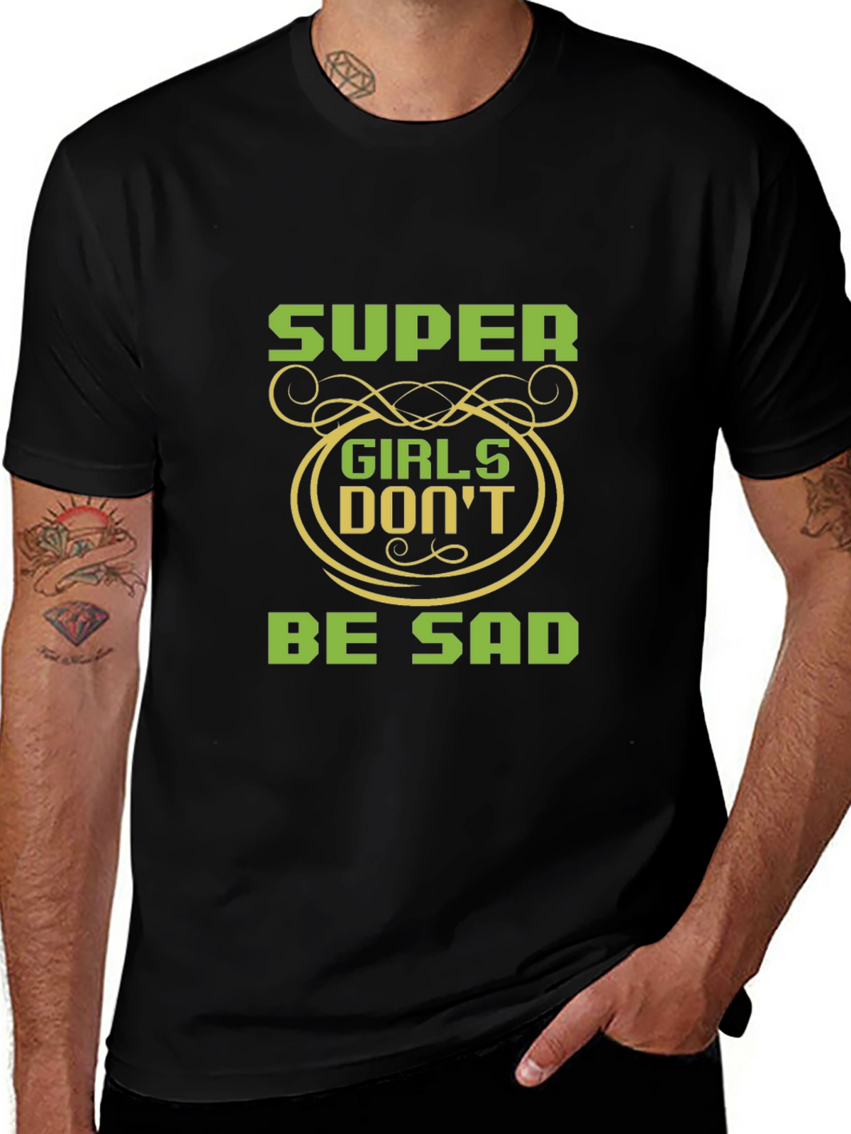 Super Girls Dont Be Sad Black T-Shirt