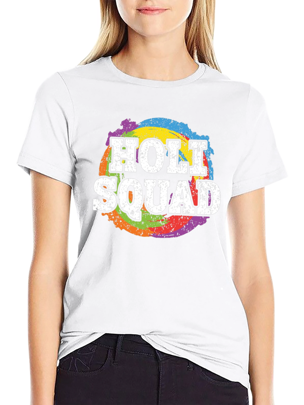 Holi Squad T-Shirt - Rainbow Splatter Design