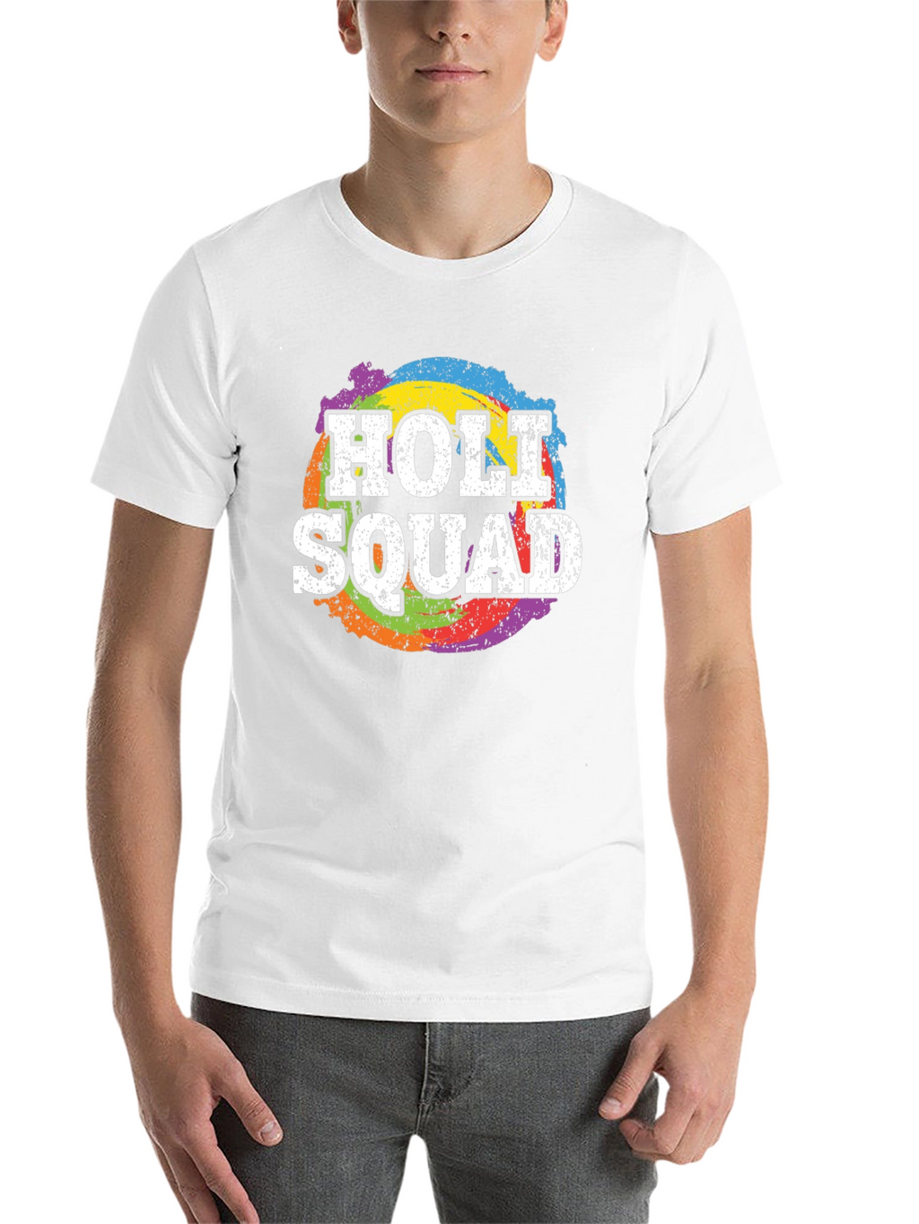 Holi Squad T-Shirt - Rainbow Splatter Design