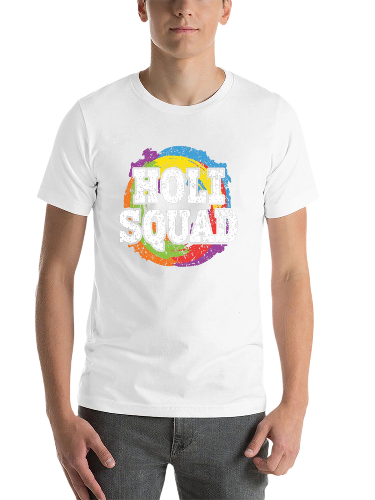 Holi Squad T-Shirt - Rainbow Splatter Design