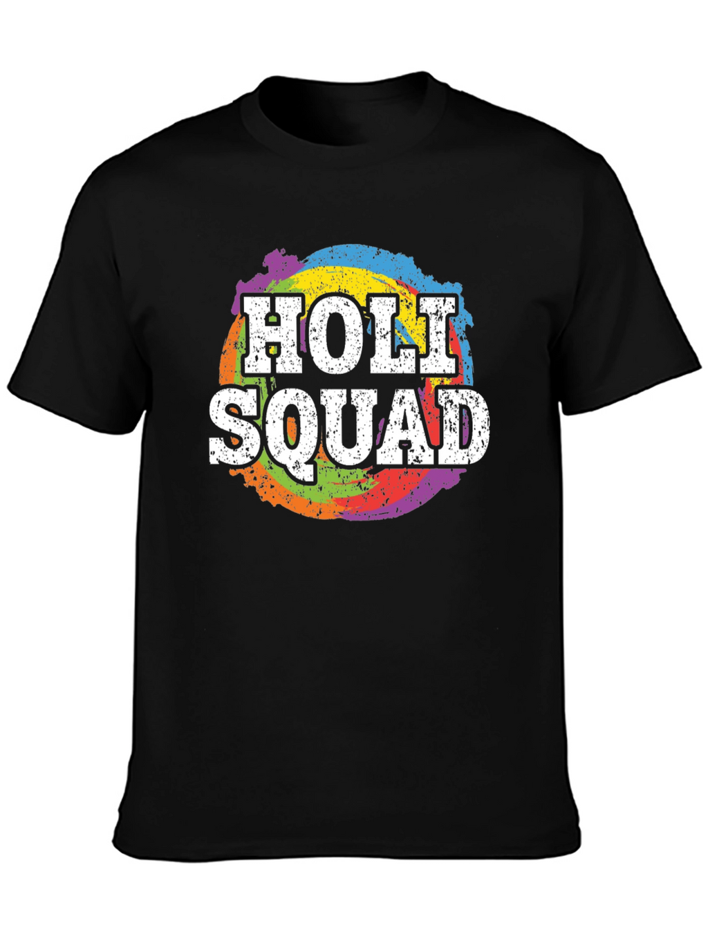 Holi Squad T-Shirt - Rainbow Splatter Design