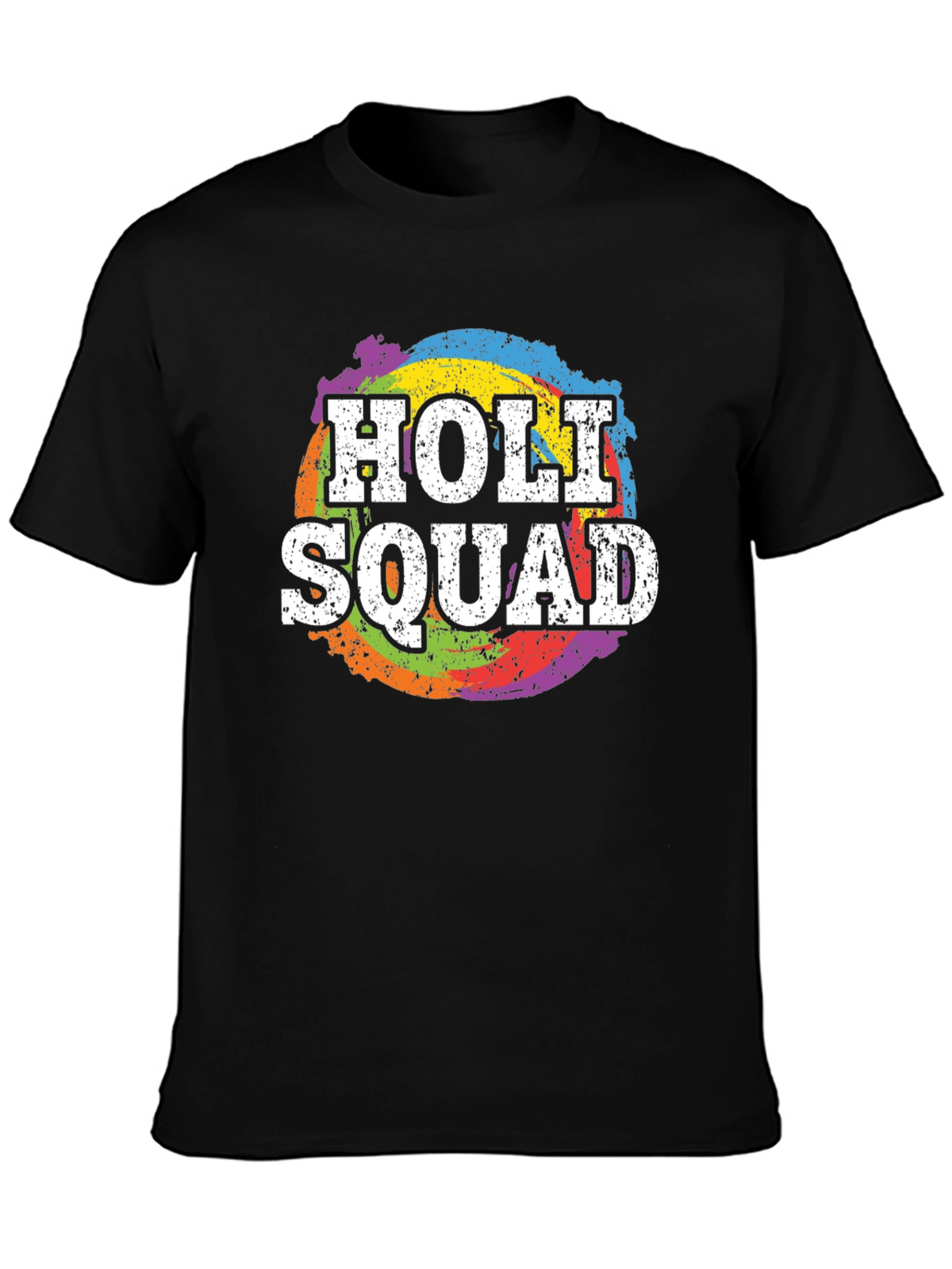 Holi Squad T-Shirt - Rainbow Splatter Design