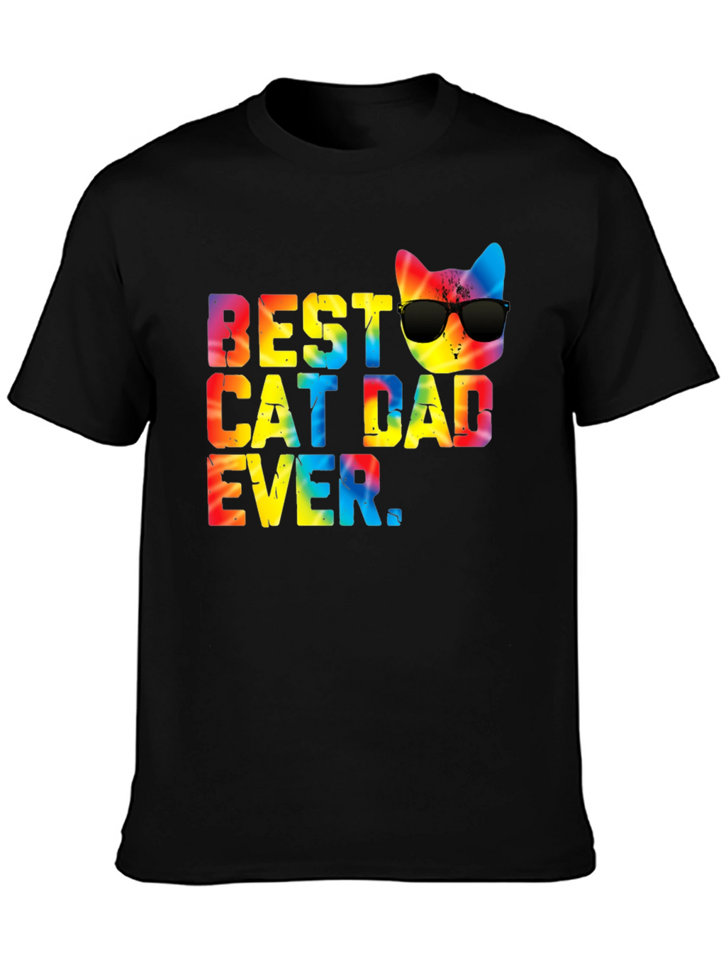 Best Cat Dad Ever Tie Dye Graphic Tee