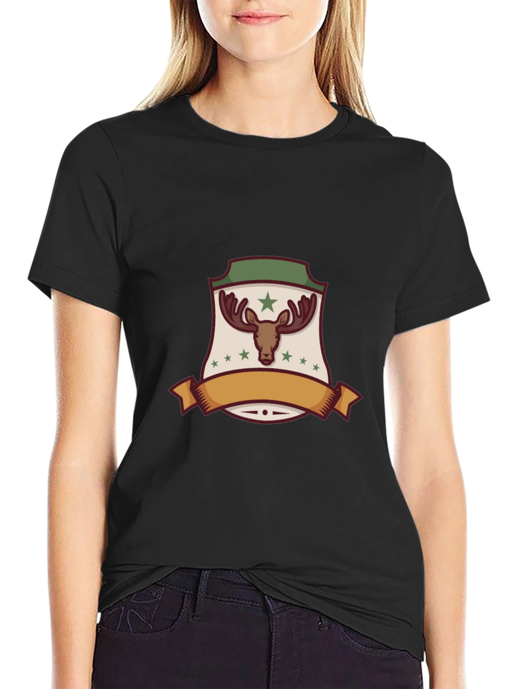 Moose Emblem Black T-Shirt