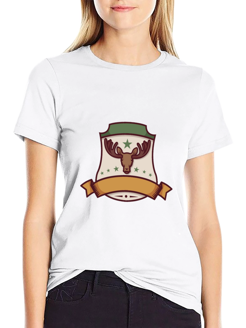 Moose Emblem Black T-Shirt